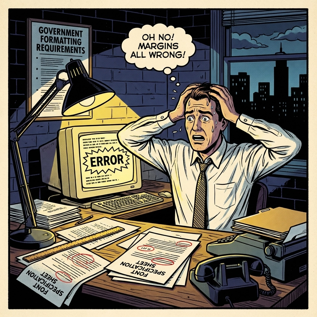 Team fixing federal proposal compliance mistakes before deadline