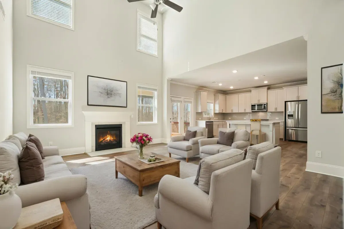 Spacious open-concept living room and kitchen showing the move-in ready style buyers are looking for. Spacious open-concept living room and kitchen showing the move-in ready style buyers are looking for.