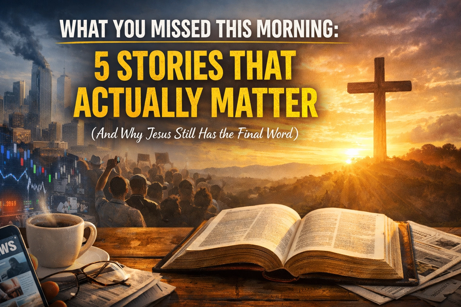 [HERO] What You Missed This Morning: 5 Stories That Actually Matter (And Why Jesus Still Has the Final Word)