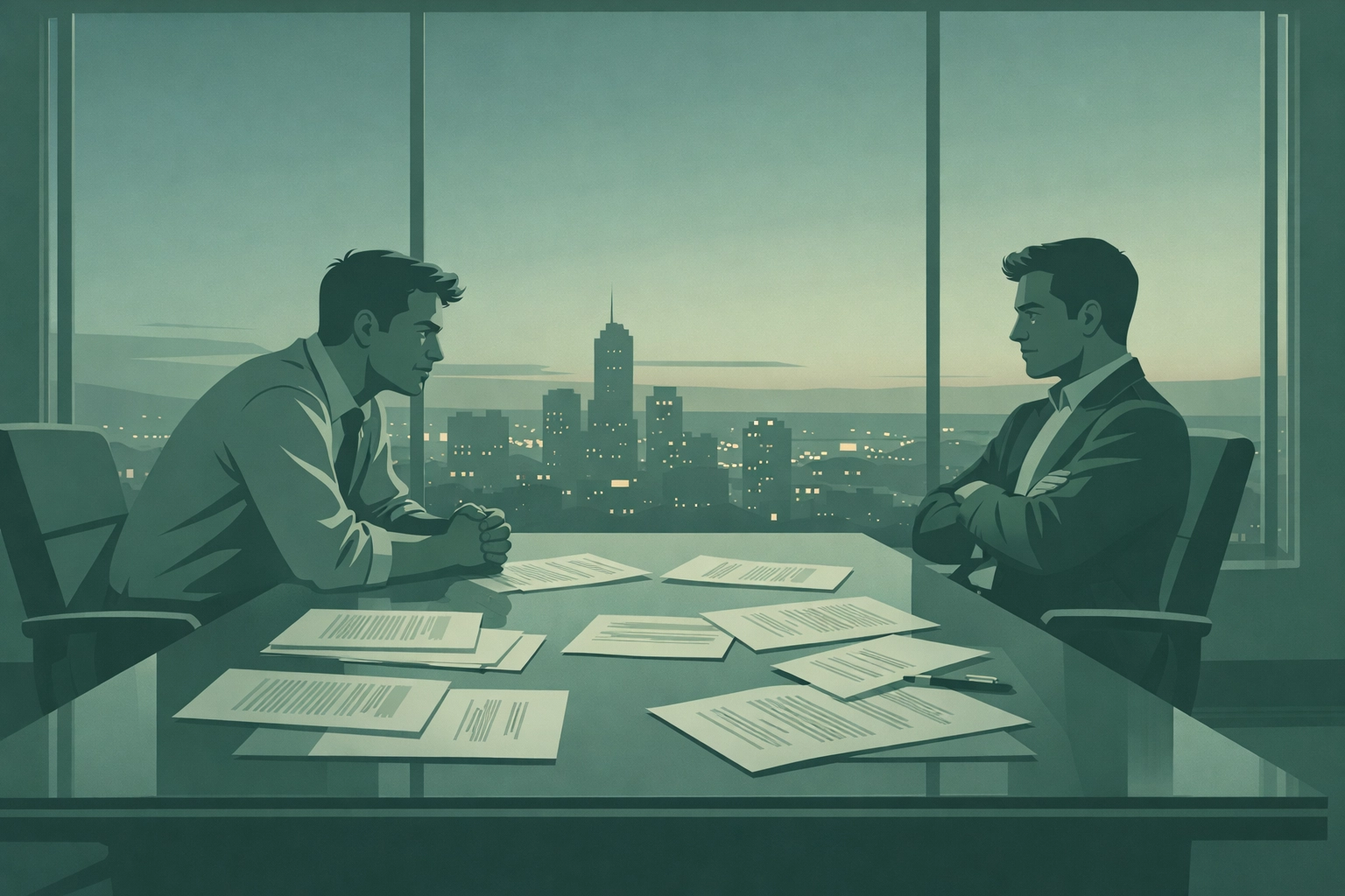 Gay romance couple negotiating business merger at conference table