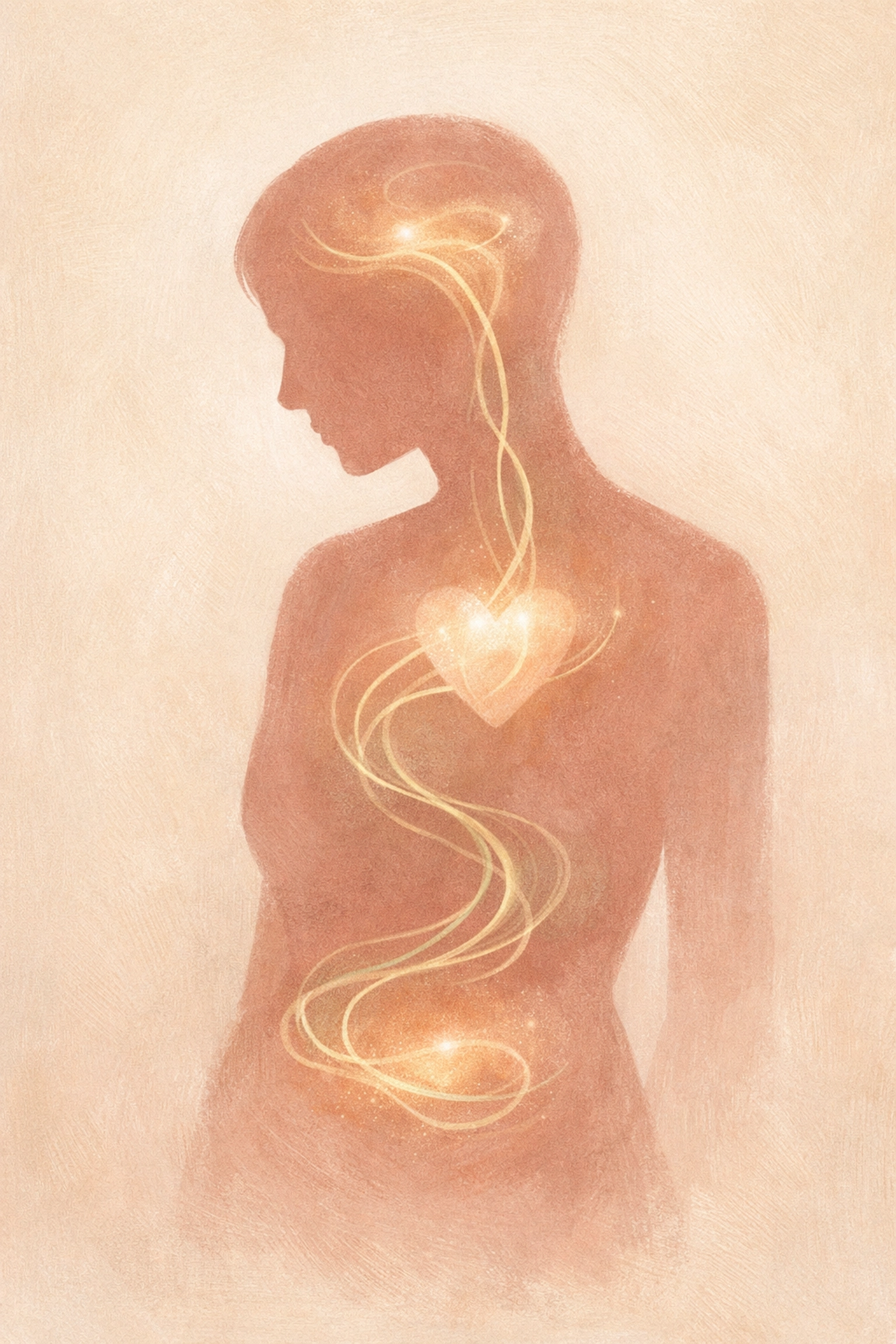 Minimalist illustration of nervous system pathways in a human form, highlighting holistic psychiatry and somatic healing.