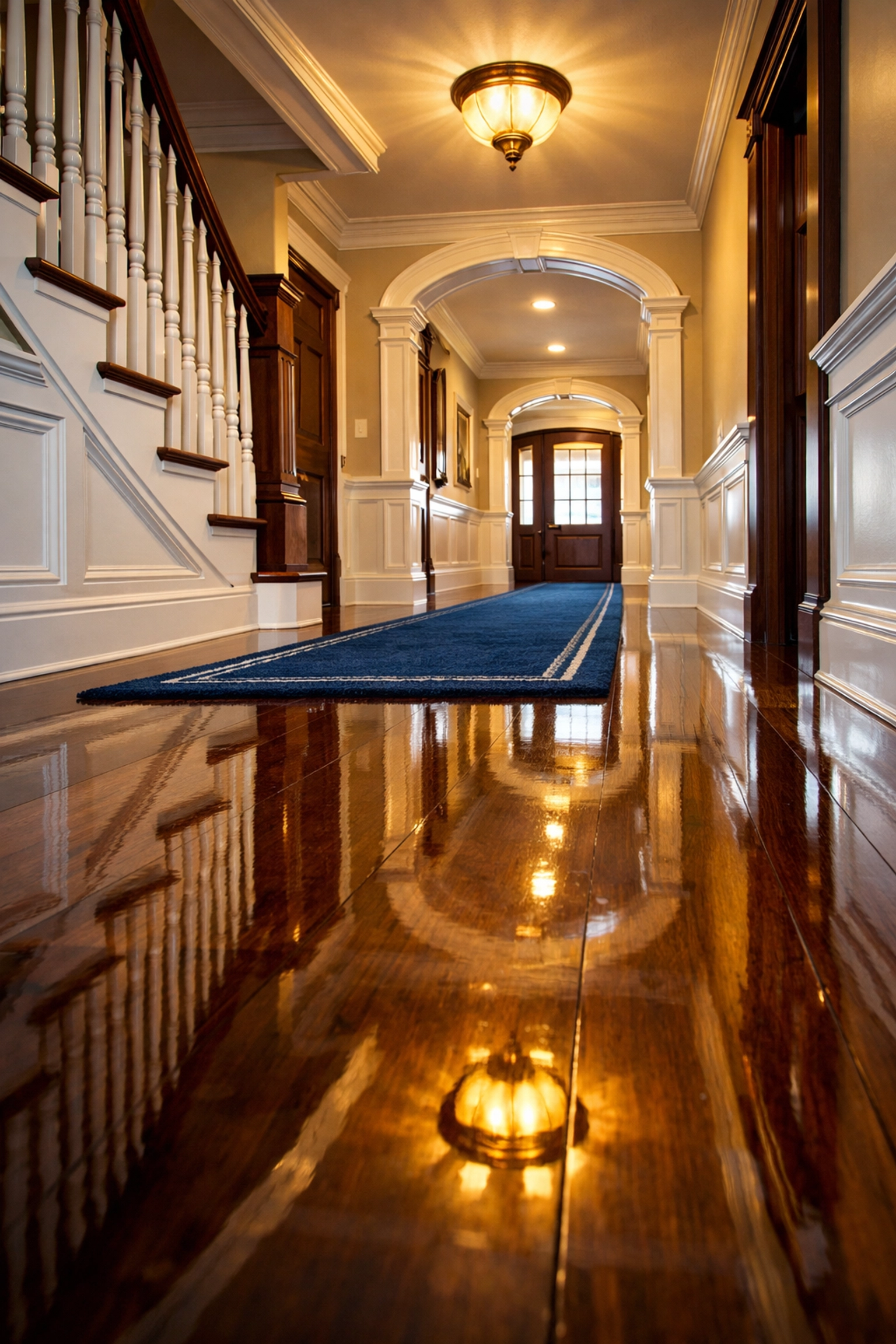 Gleaming hardwood floors in a Massachusetts home after professional deep cleaning Carlisle.