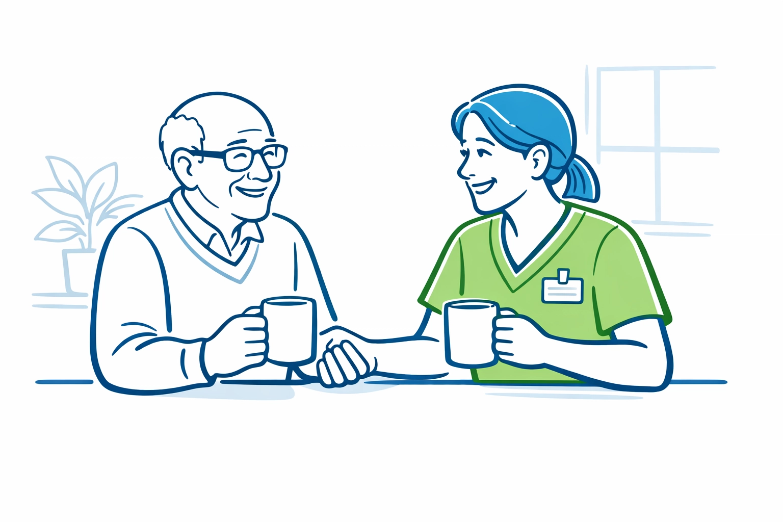 Senior meeting friendly caregiver for the first time during home care consultation in Dallas