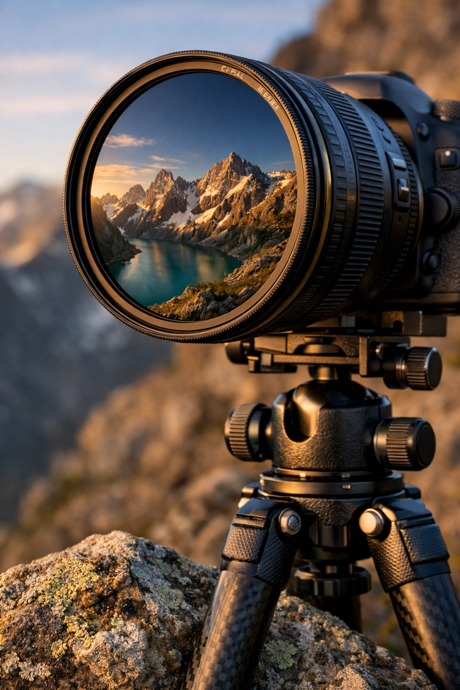 Wide-angle lens and tripod setup featured in our ultimate guide to landscape photography gear.