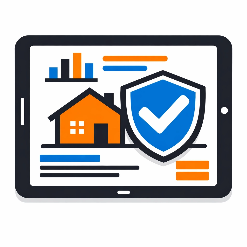 Digital home watch report on a tablet showing property protection and documentation for Venice insurance claims.