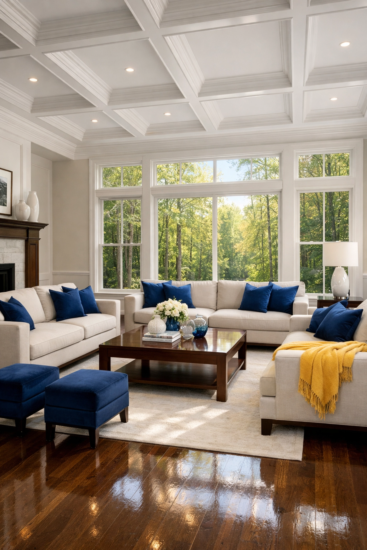 Sunlit, organized living area in a Sudbury residence managed by a luxury cleaning service.