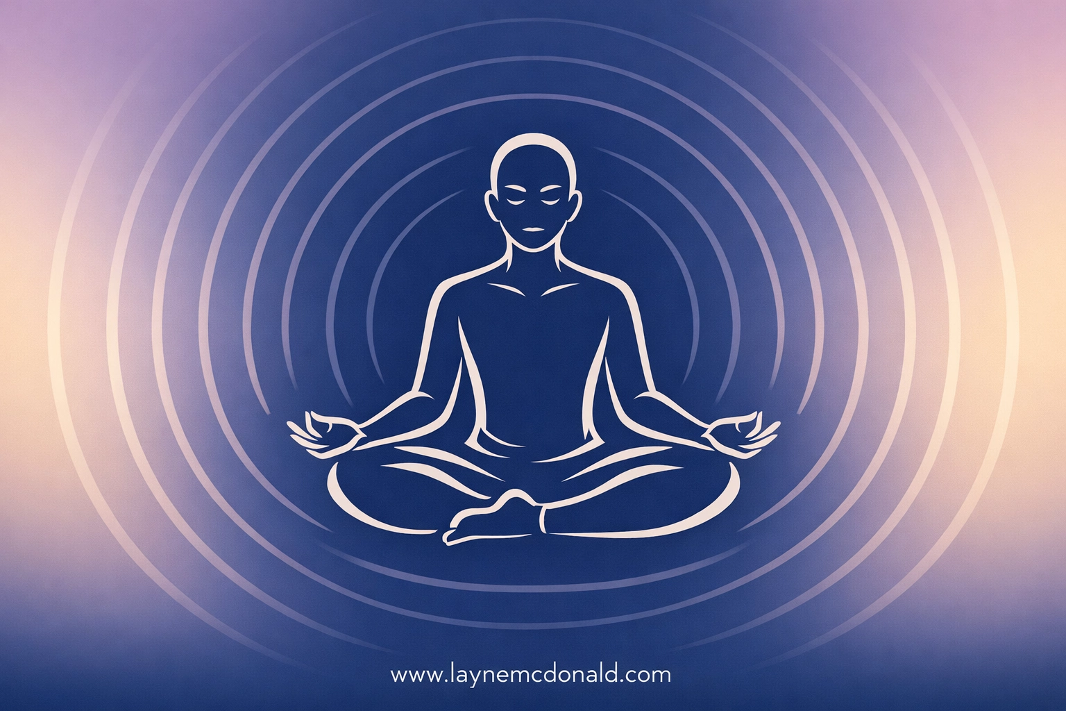 Person in prayer meditation surrounded by peaceful radiating circles of spiritual focus