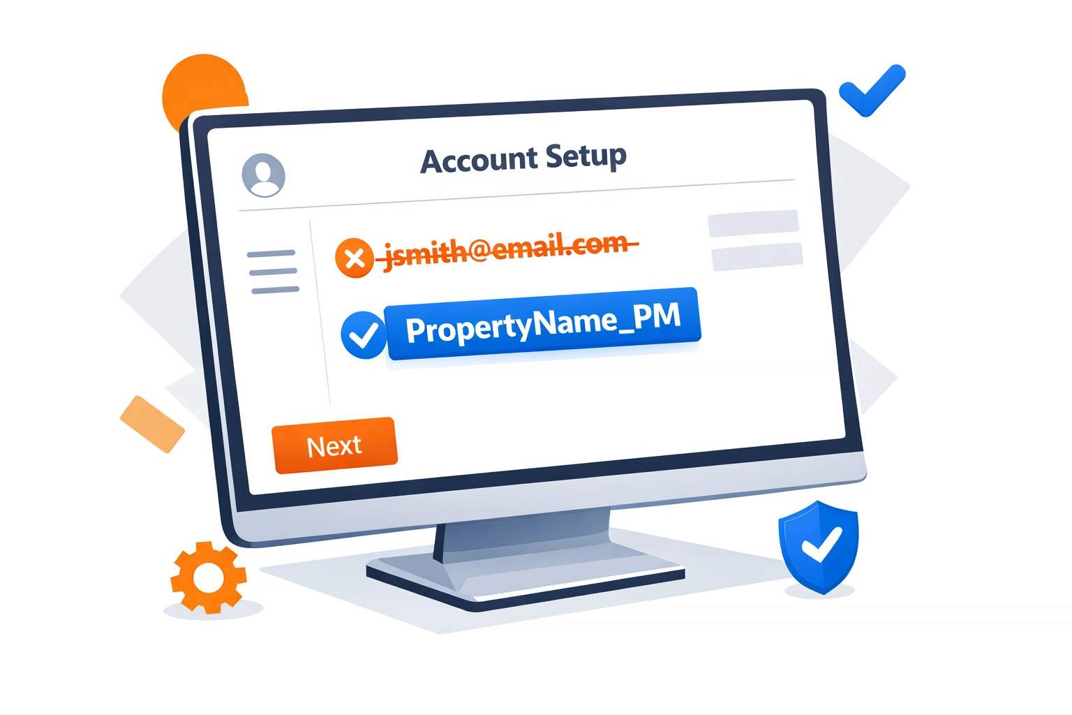 Professional property username compared to incorrect personal email for ENERGY STAR account