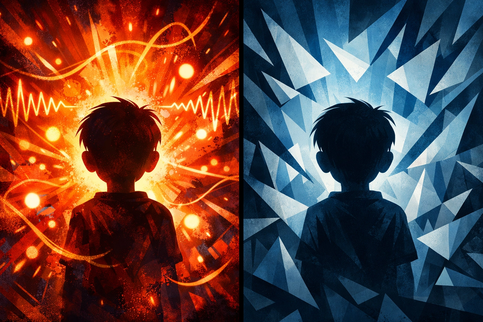 Visual comparison of sensory overload versus demand avoidance in neurodivergent children