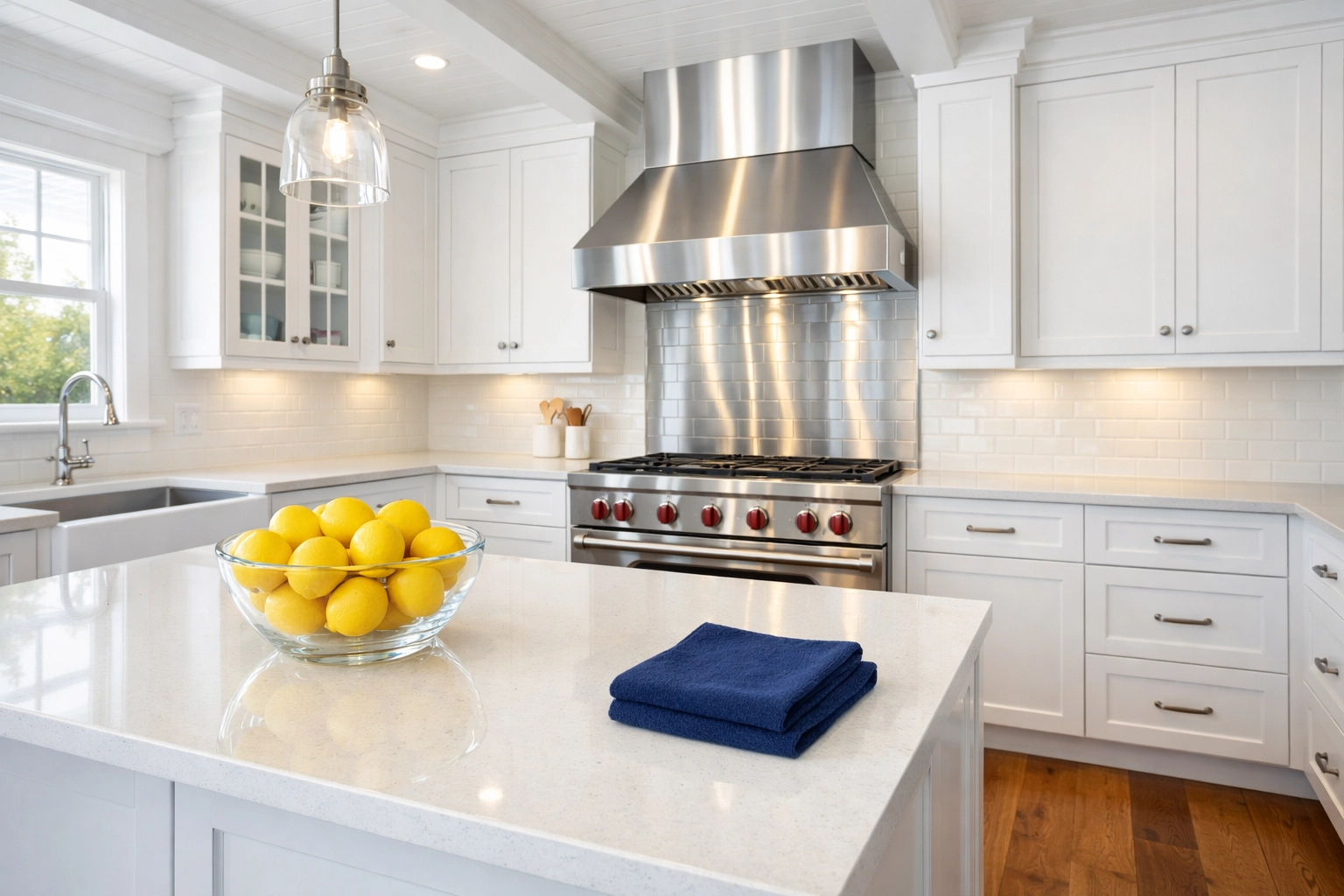 Professionally cleaned modern kitchen in Lancaster, MA, showcasing move-in-ready luxury for home buyers.