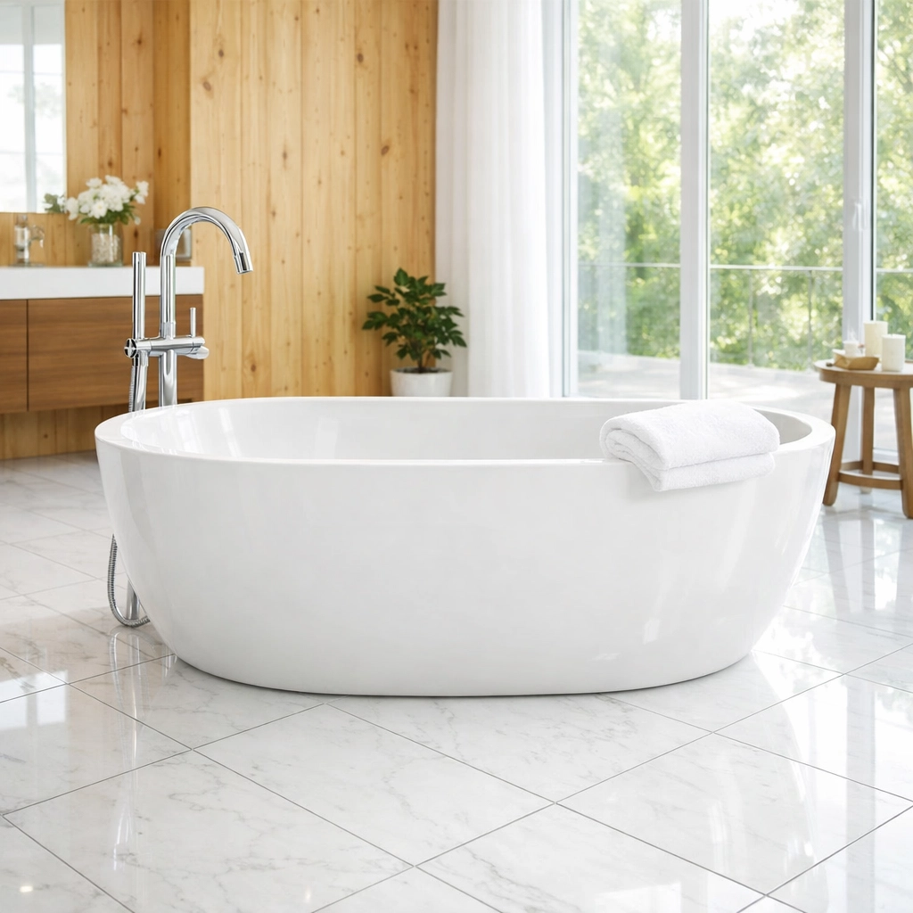 Sparkling clean luxury bathroom in Charlotte after a professional deep cleaning service reset.