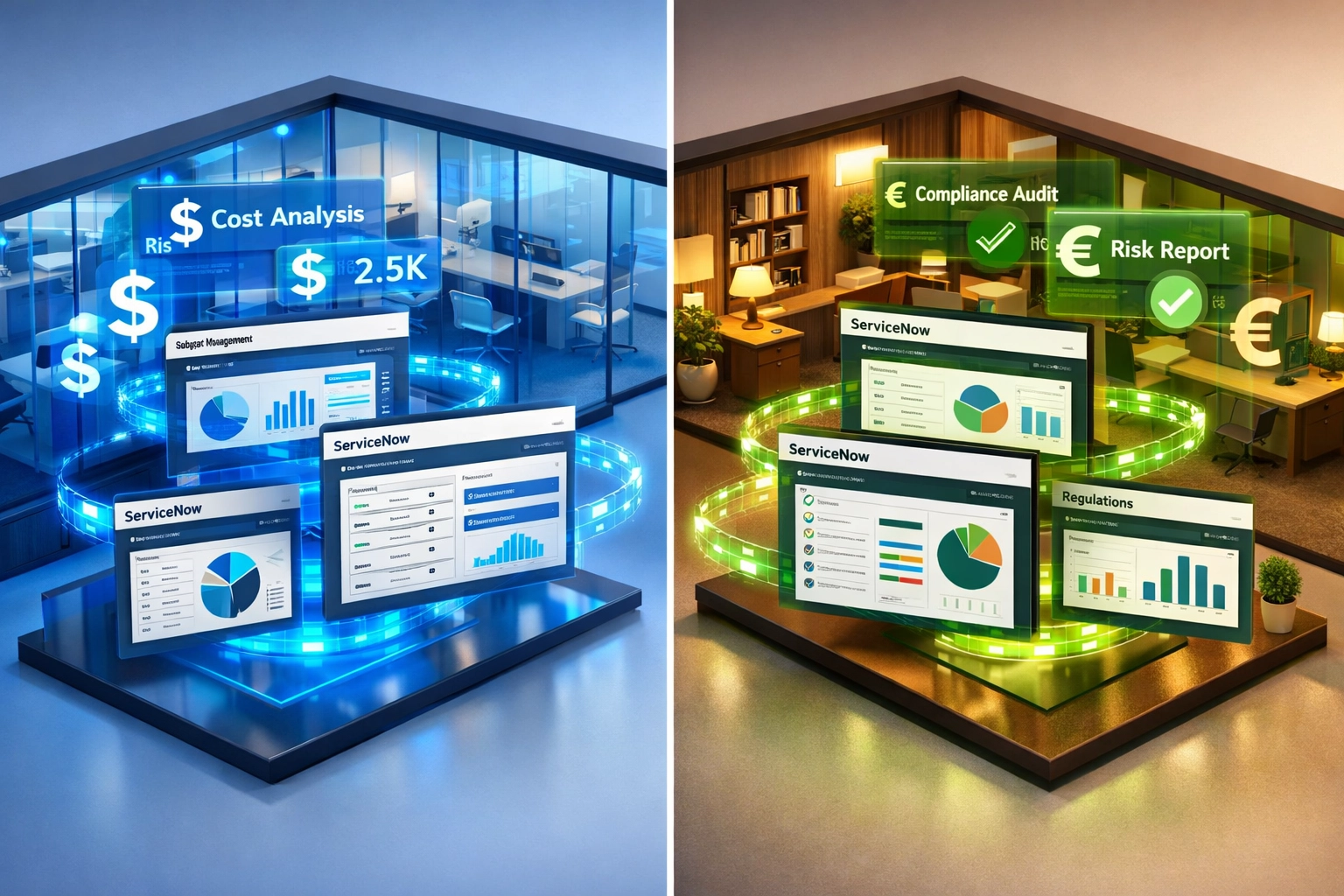 US vs EU ServiceNow ITOM implementation cost comparison showing regional pricing differences