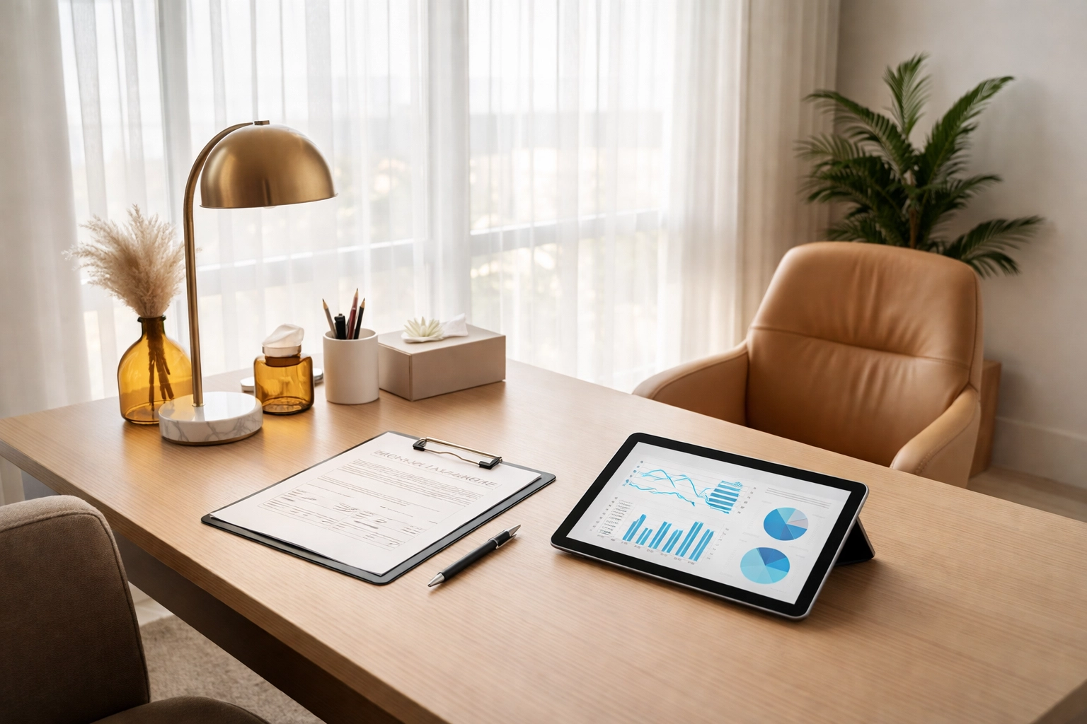 Modern men's health clinic consultation room emphasizing comprehensive hormone optimization care