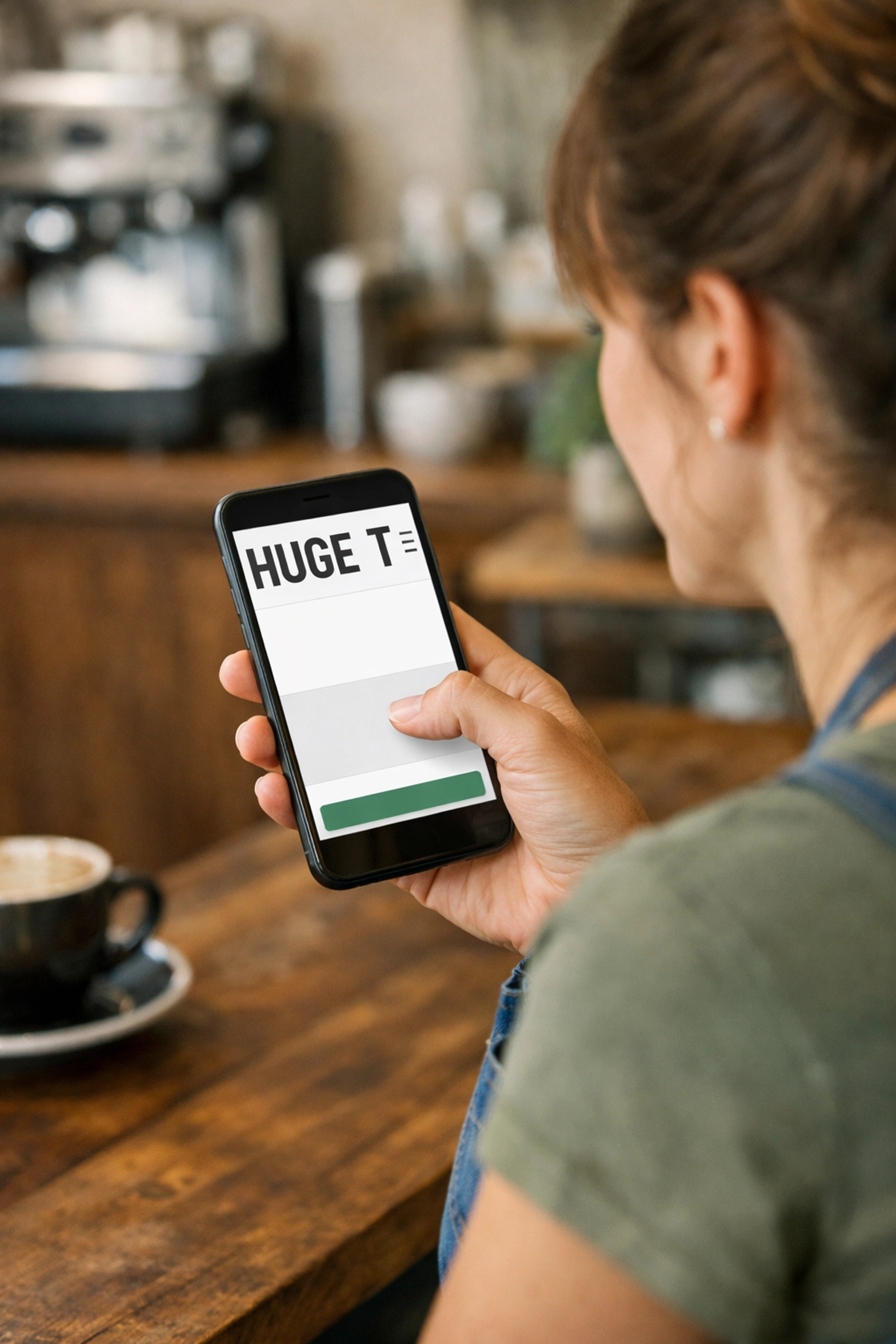 A person viewing a broken mobile website layout on a smartphone, illustrating why small business web design needs updates.