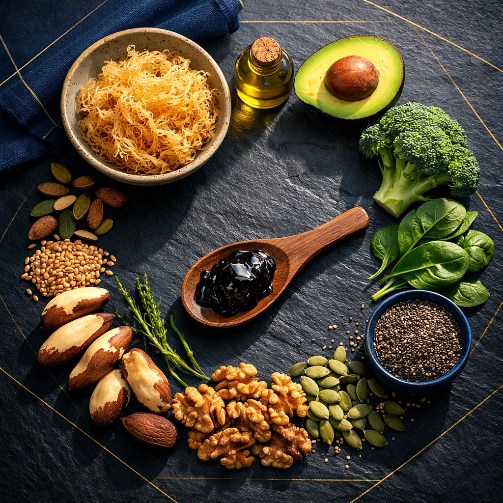 Sea moss and shilajit with whole foods rich in trace minerals for metabolic support