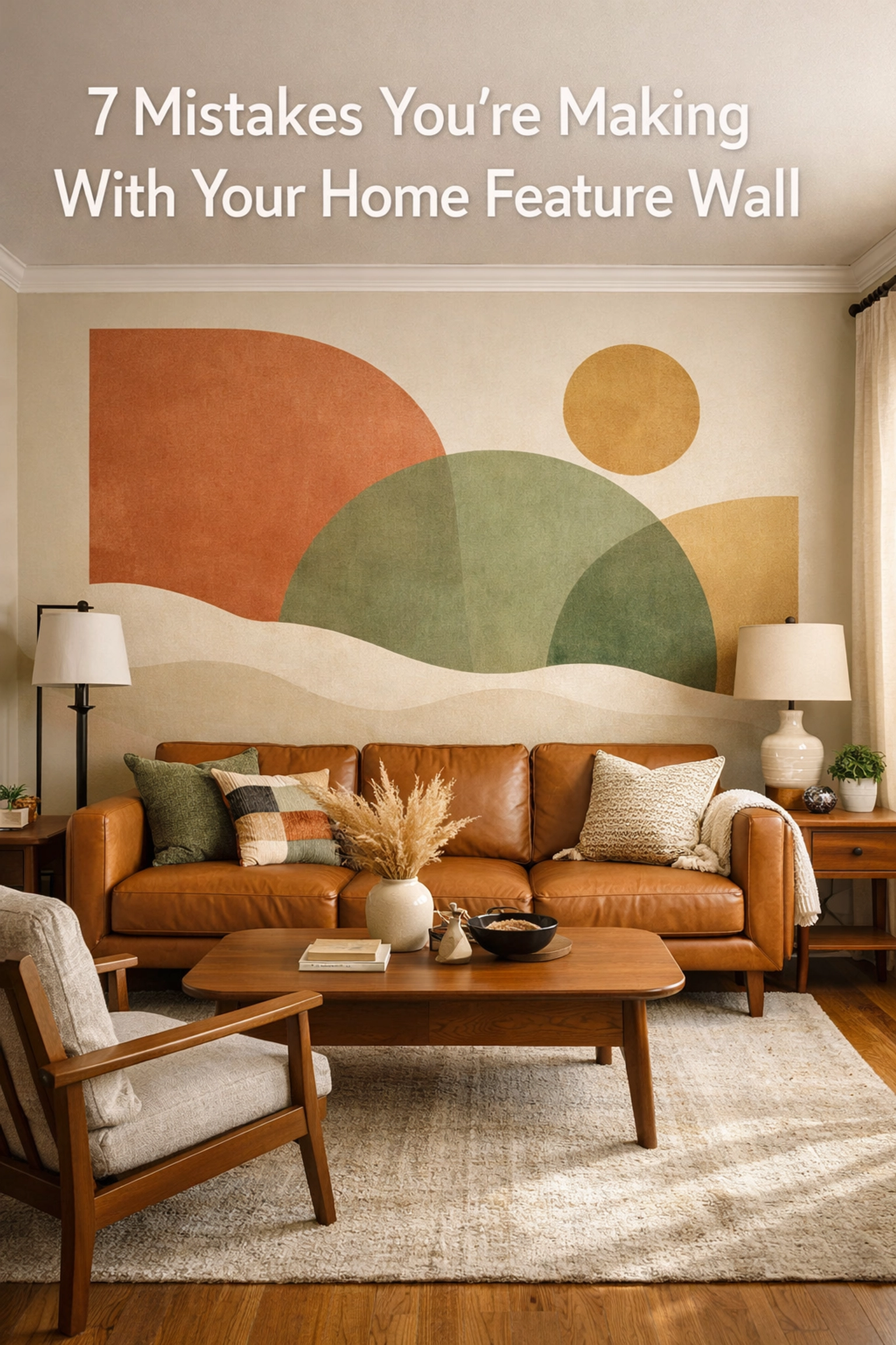 Modern Knoxville living room with a custom abstract mural coordinating with interior design decor.