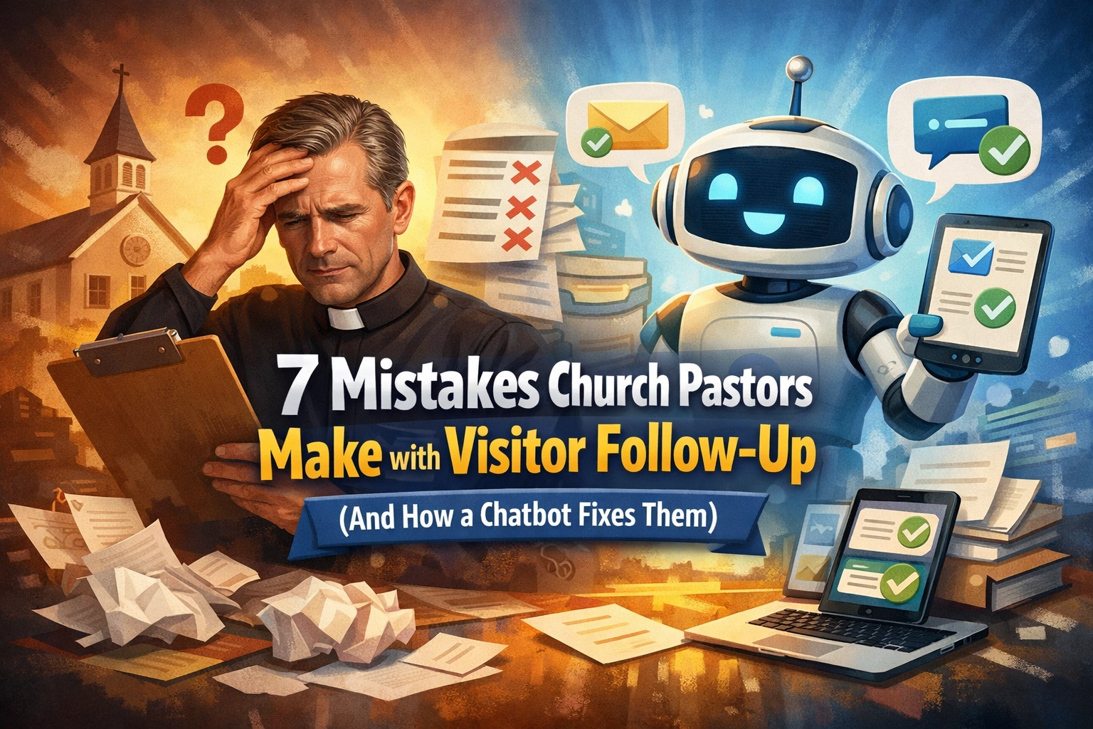 [HERO] 7 Mistakes Church Pastors Make with Visitor Follow-Up (And How a Chatbot Fixes Them)