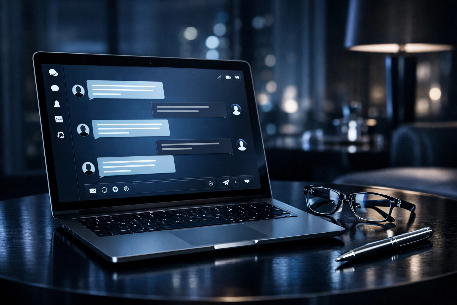 Laptop displaying a professional interface for managing Google Business Profile Q&A.