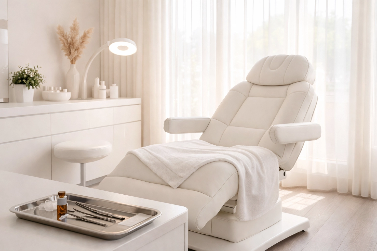 Modern, serene treatment room at Bella Medica Aesthetics where polynucleotides injections are provided in Lancashire