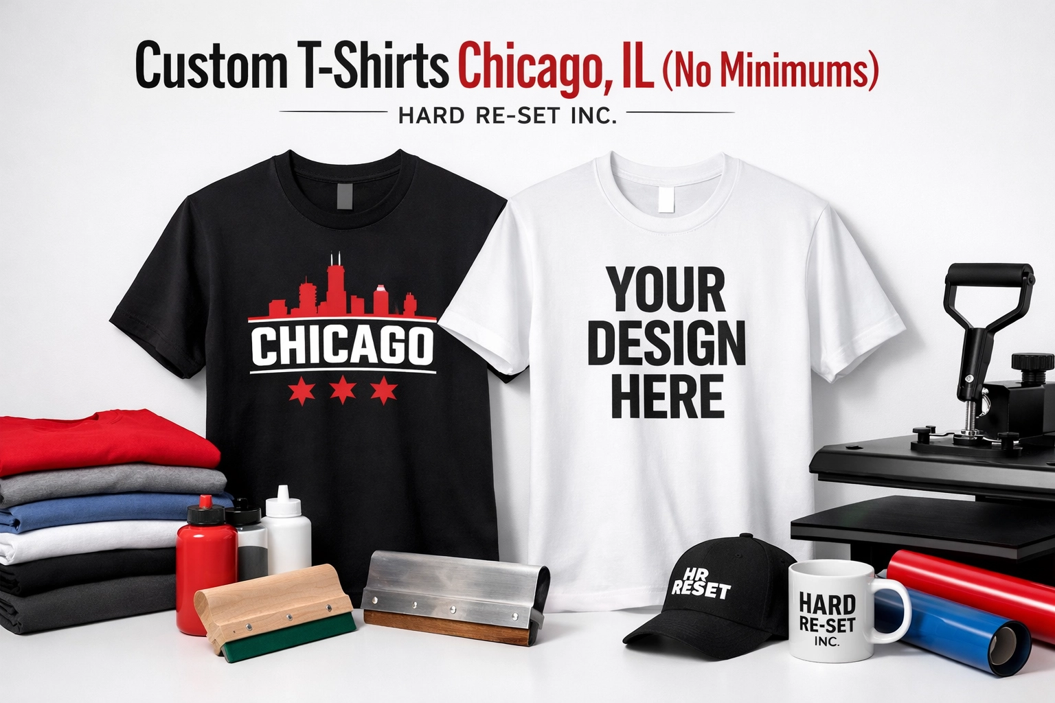 [HERO] Custom T-Shirts Chicago, IL (No Minimums) | Hard Re-Set Inc.