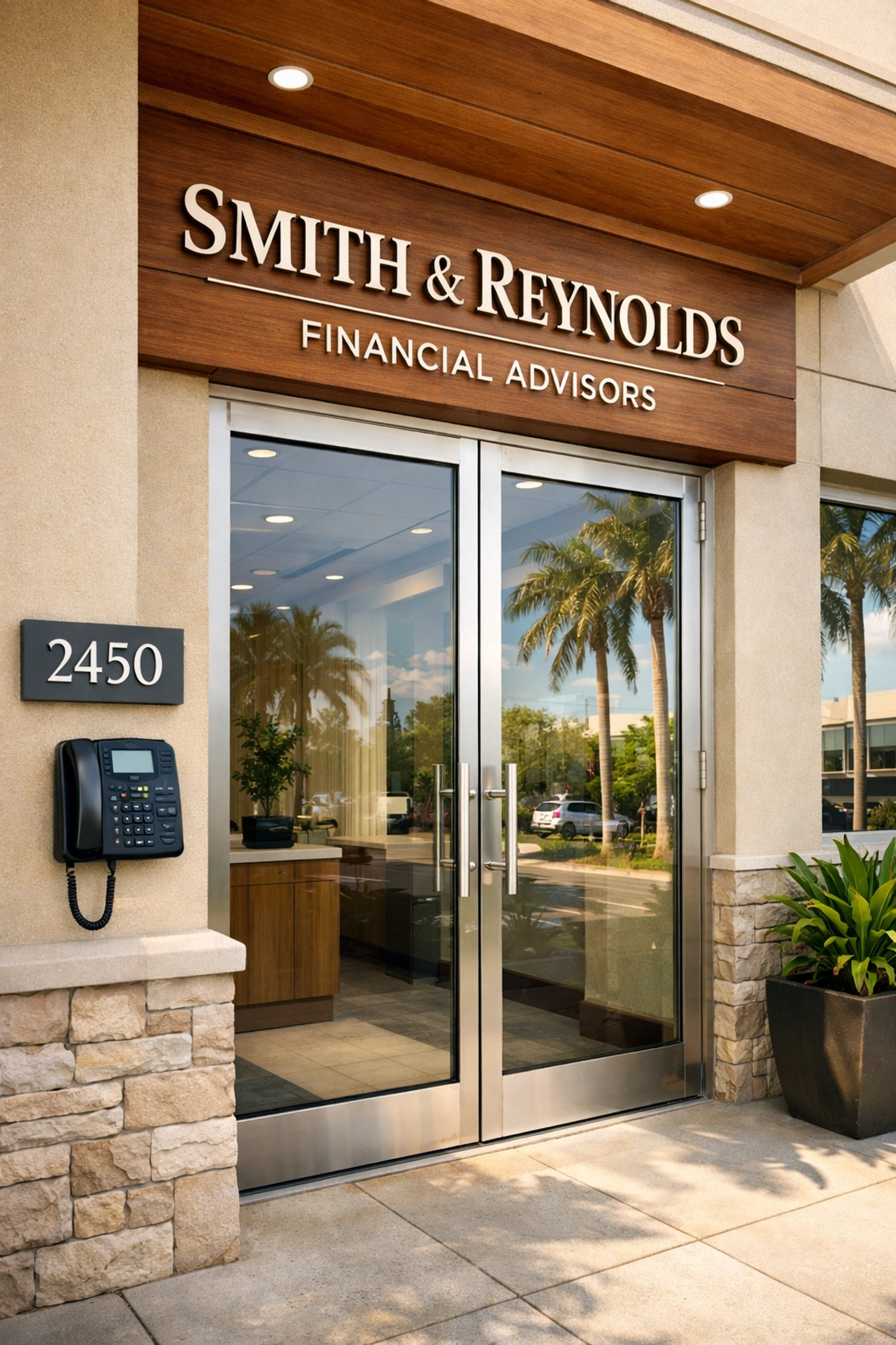 Professional South Florida business storefront with signage and modern entrance