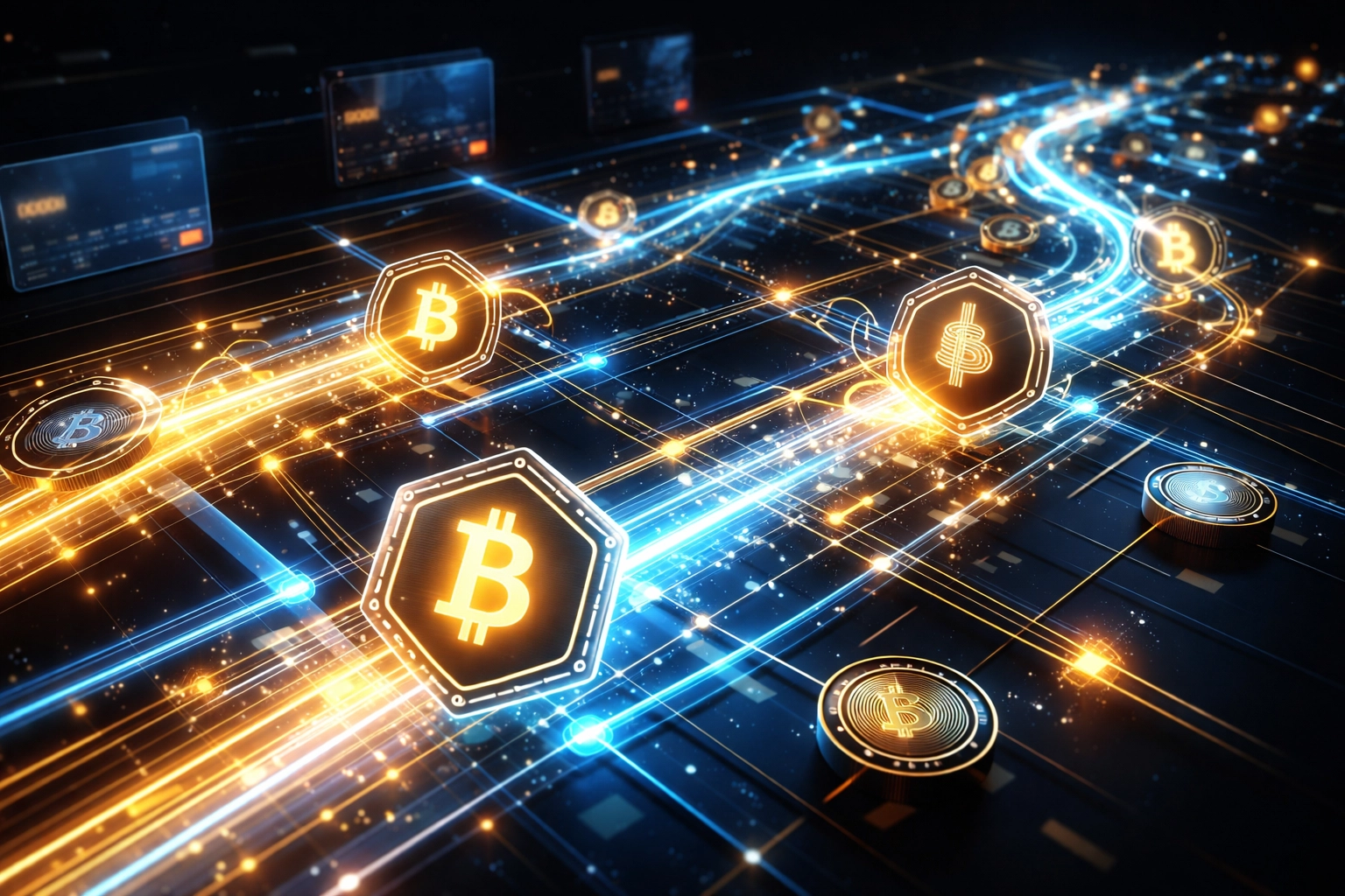 Blockchain payment network replacing traditional credit cards and reducing merchant fees for faster, secure transactions