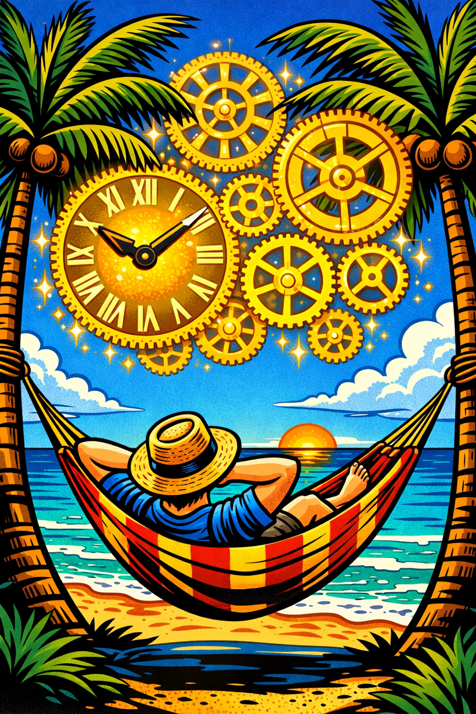 Small business owner relaxing while AI automation tools handle routine morning tasks.