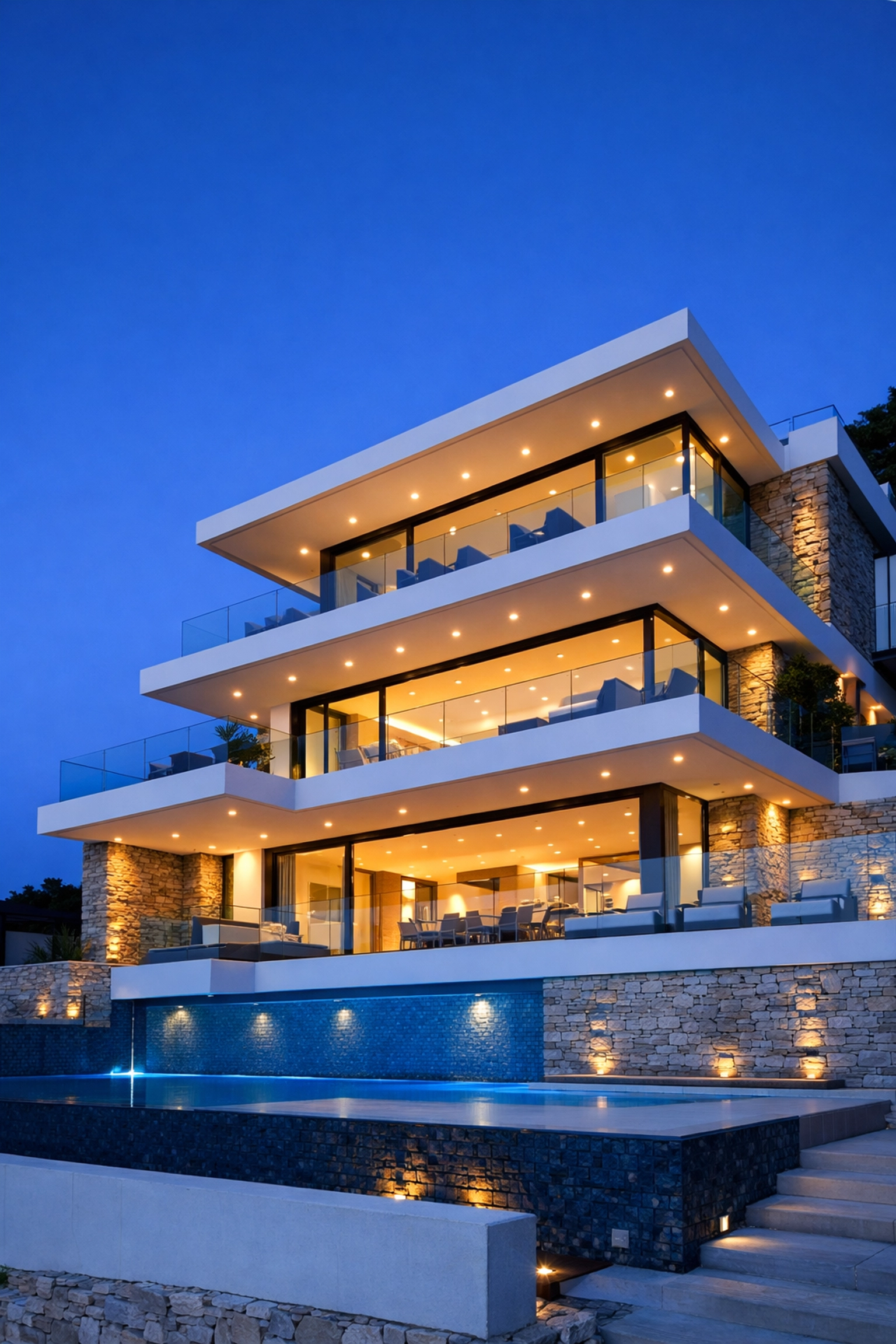 Modern multi-level luxury villa in Bantry Bay Cape Town with architecture that blocks standard WiFi signals.