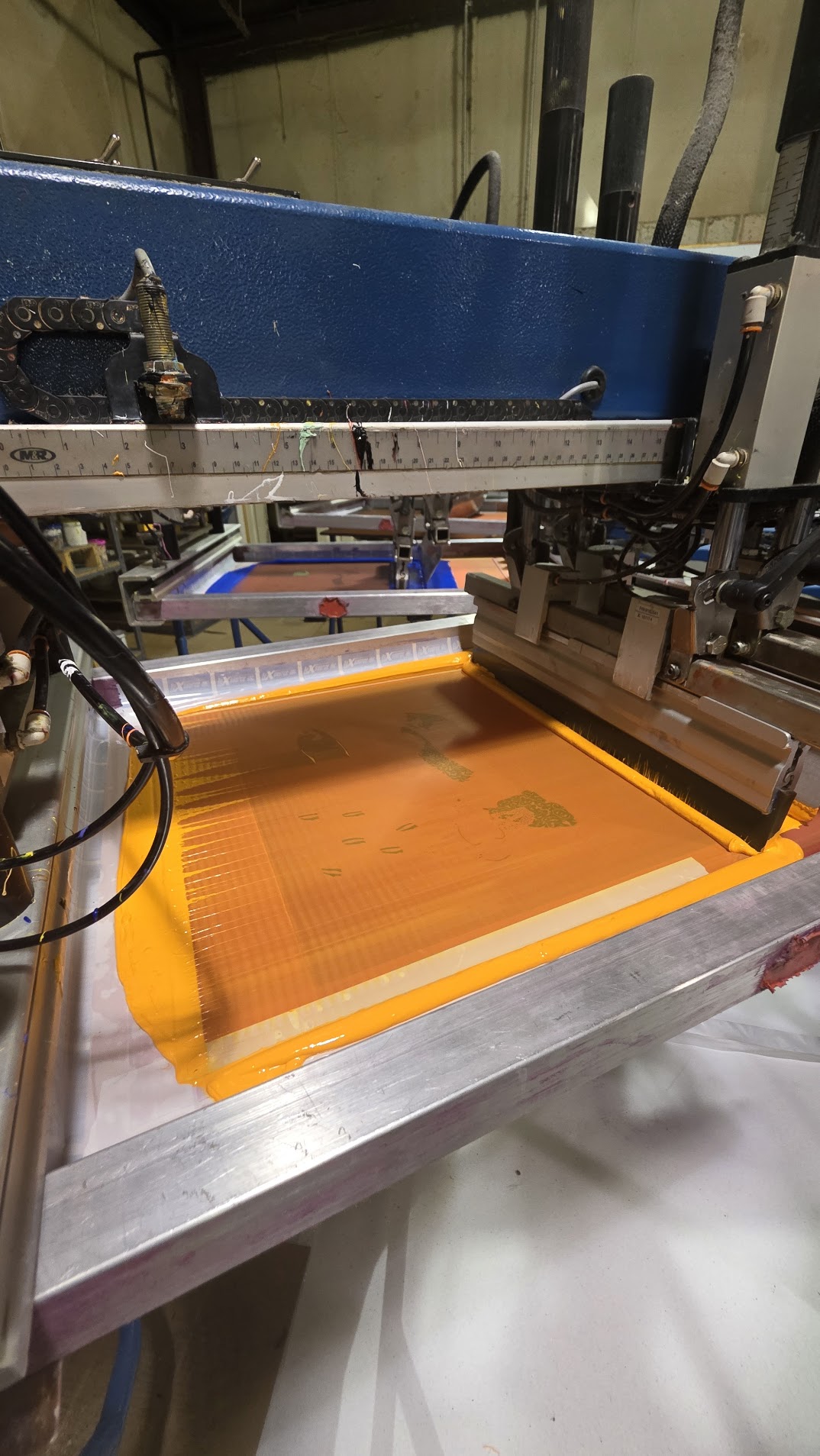 Automatic Screen Printing Press in Operation