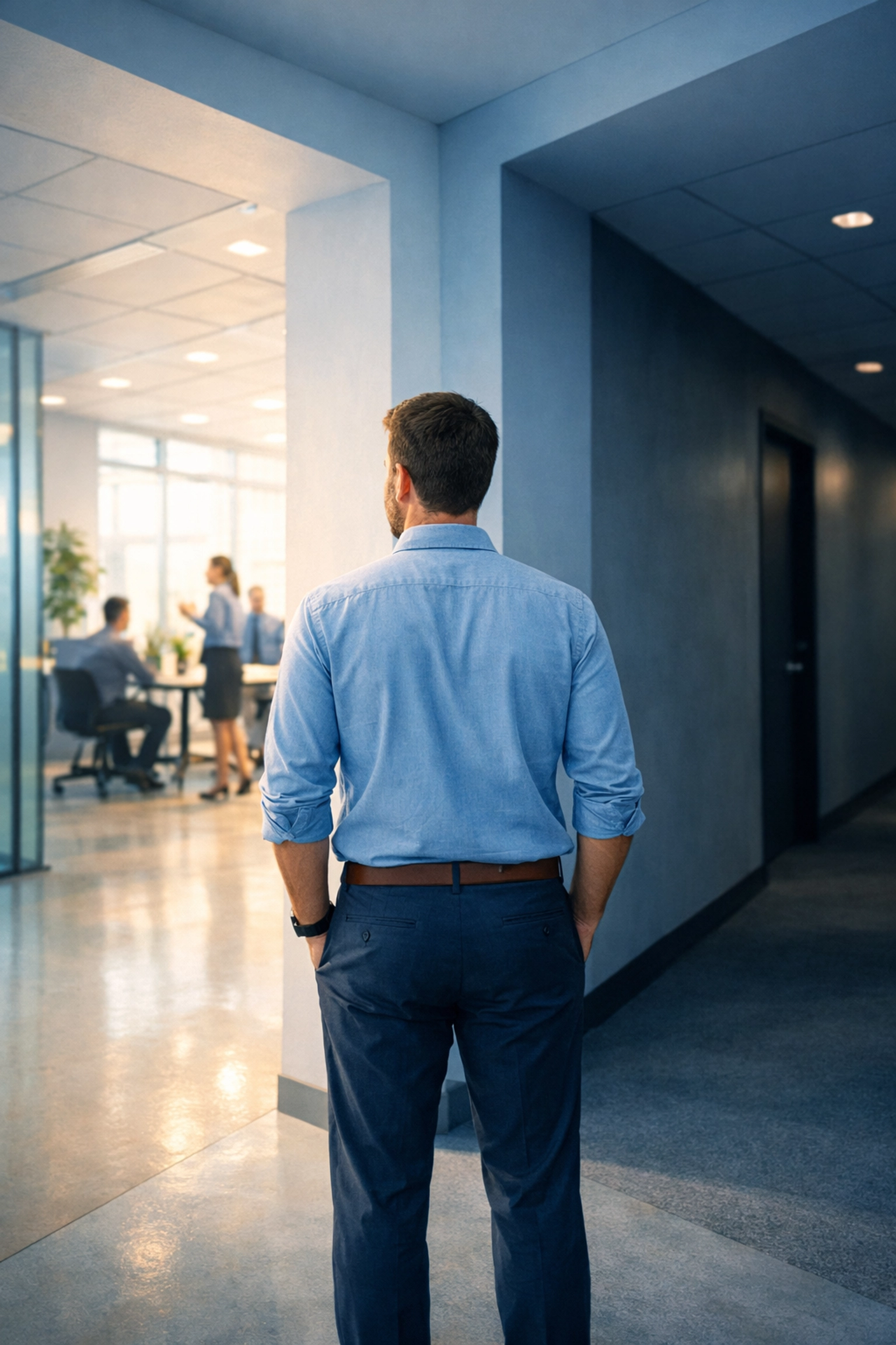 Healthcare manager choosing positive leadership path to reduce burnout and improve team retention