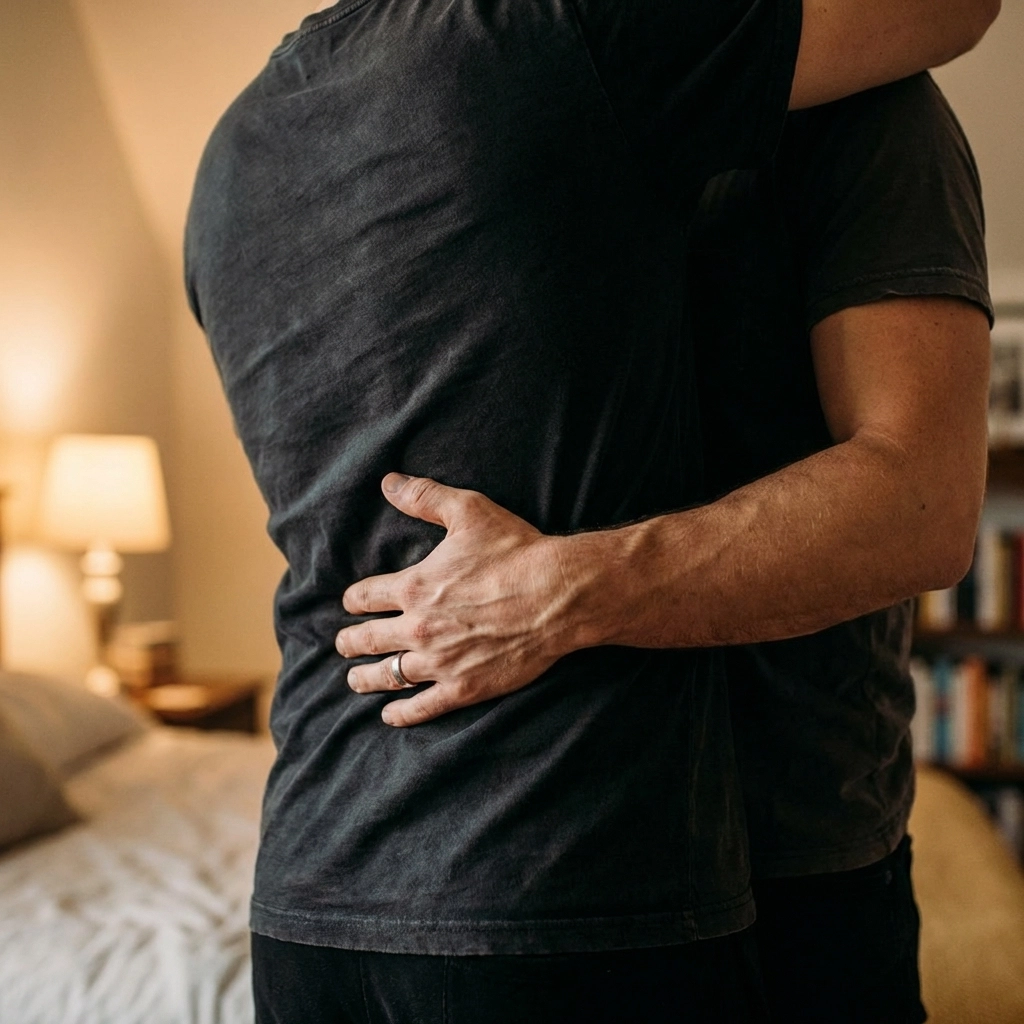 Artistic close-up of two men in an intimate embrace, capturing the emotional depth of MM romance books.