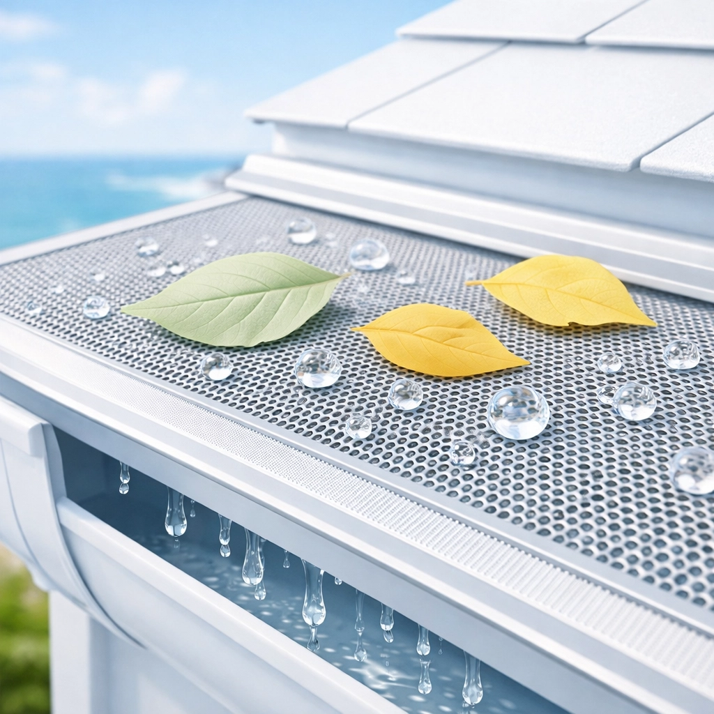 High-quality micro-mesh gutter guards protecting Northern Beaches metal roofing from debris.