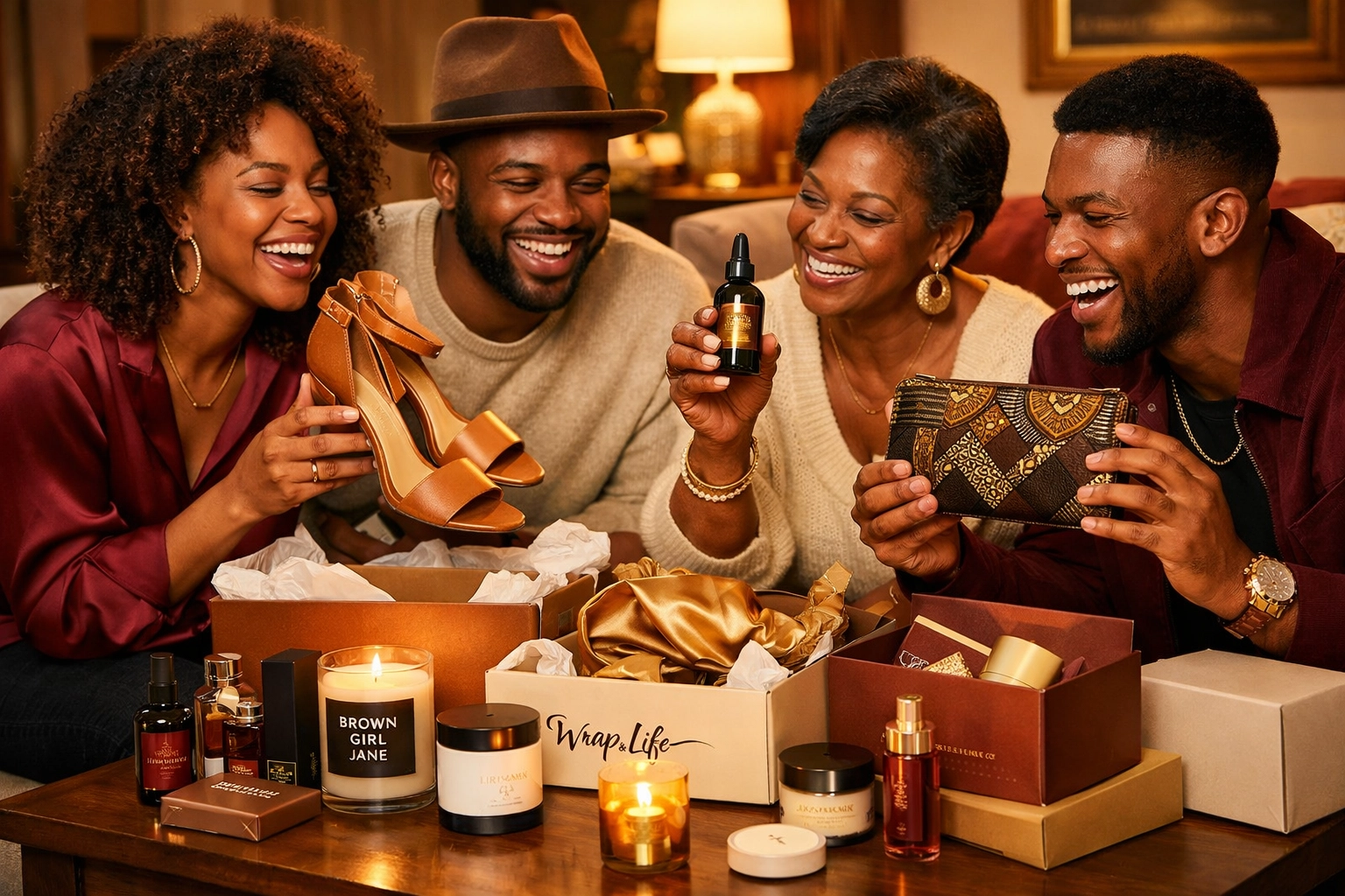 Shop Black-Owned Brands: 10 Things You Should Know Before You Buy Black family unboxing and celebrating products from Black-owned brands together at home