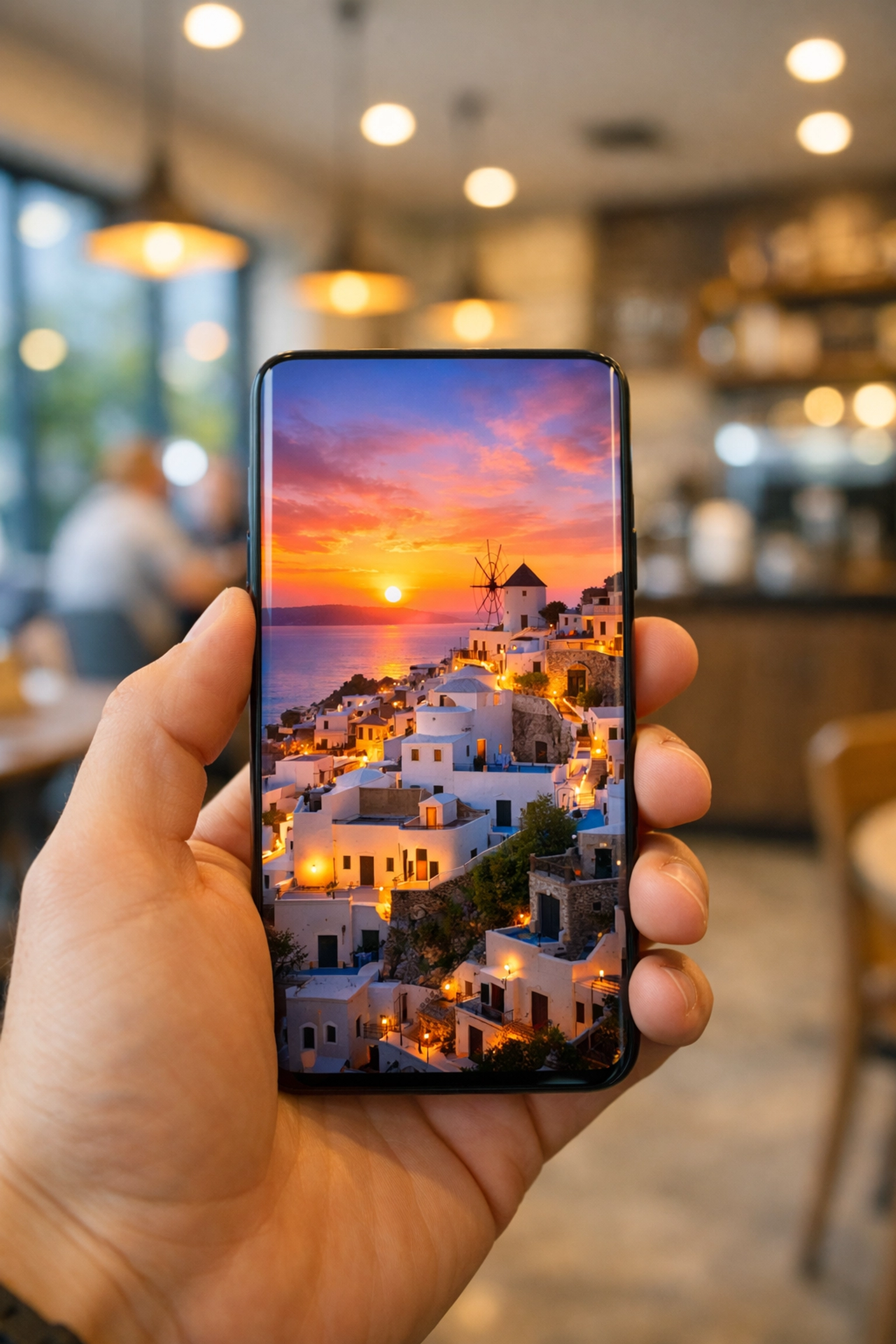 How to Compress Professional Photos in Seconds Using Pixel-Shrink.com 4 Professional photography portfolio loading fast on a mobile phone in a coffee shop.