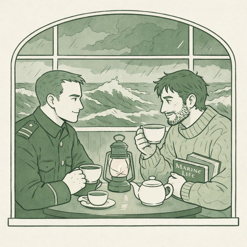 Two men find healing together in Scottish lighthouse during storm - emotional MM romance