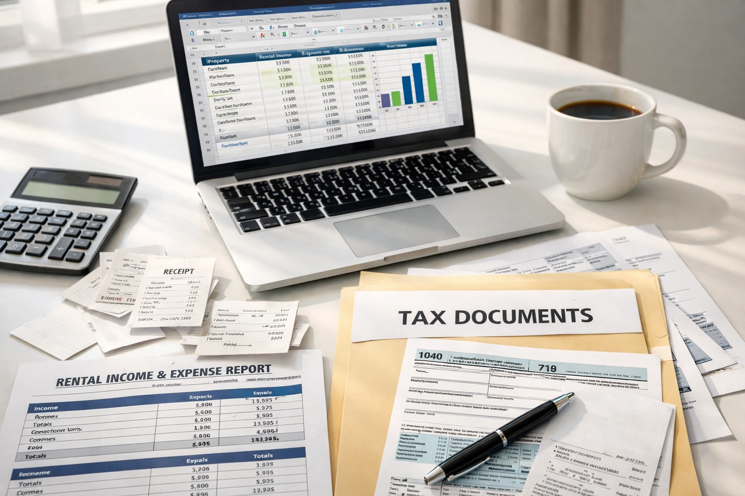 Tax documents and financial records for Cape Coral rental property investment management