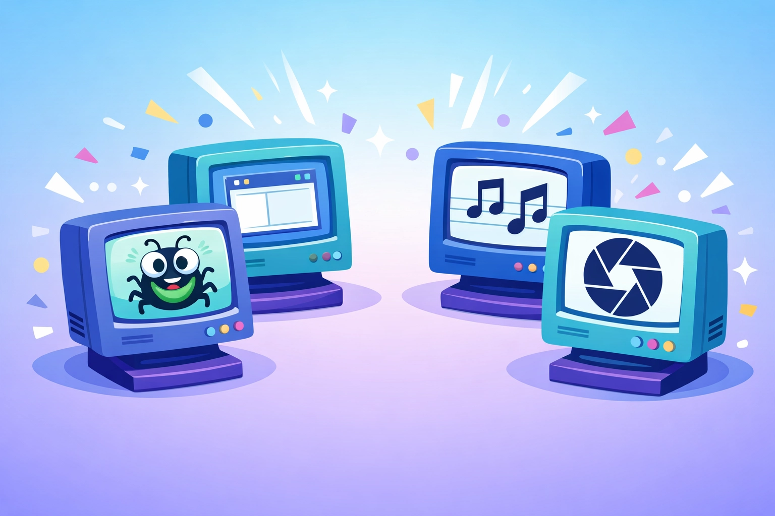 Retro computers displaying classic computer humor and tech jokes for Venice FL readers