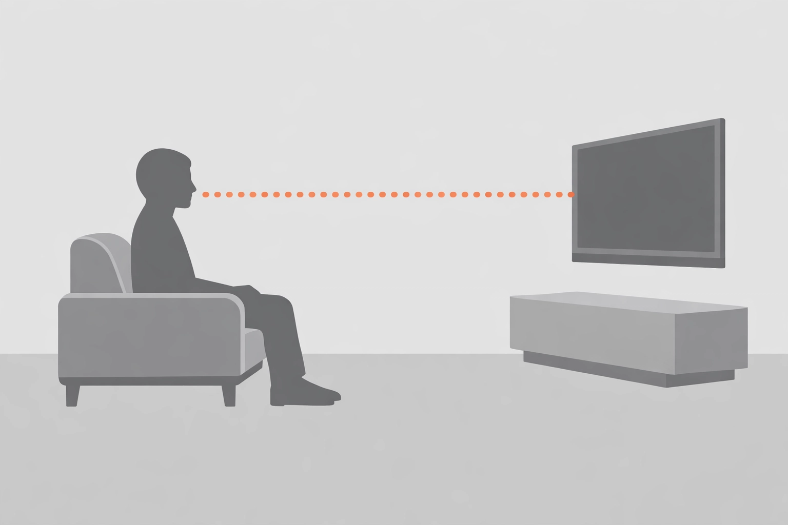 Proper TV mounting height at eye level when seated on couch