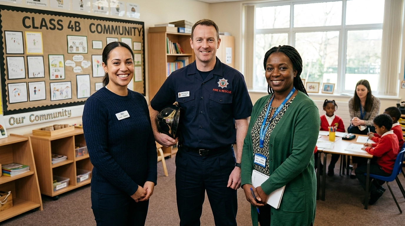A group of UK public service workers representing the Blue Light community