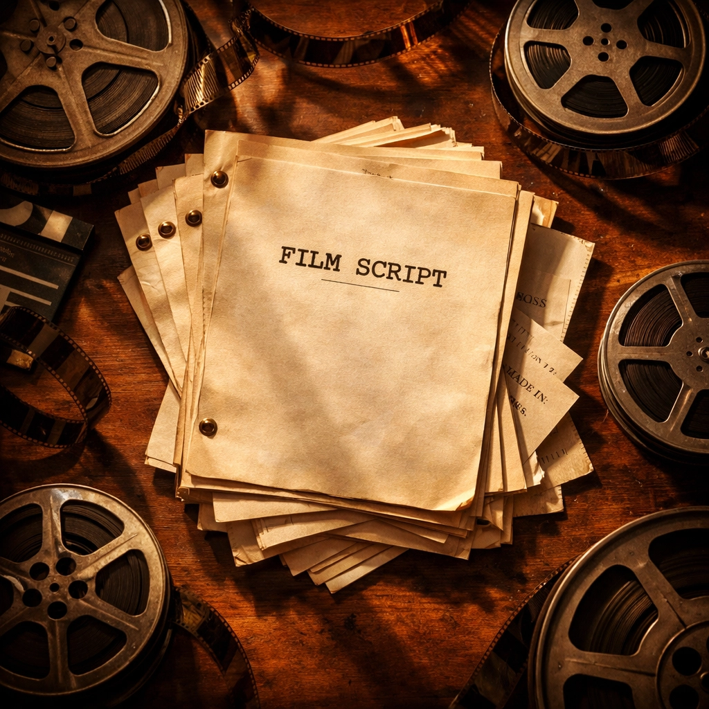 Film scripts and reels representing slate financing investment portfolio decisions