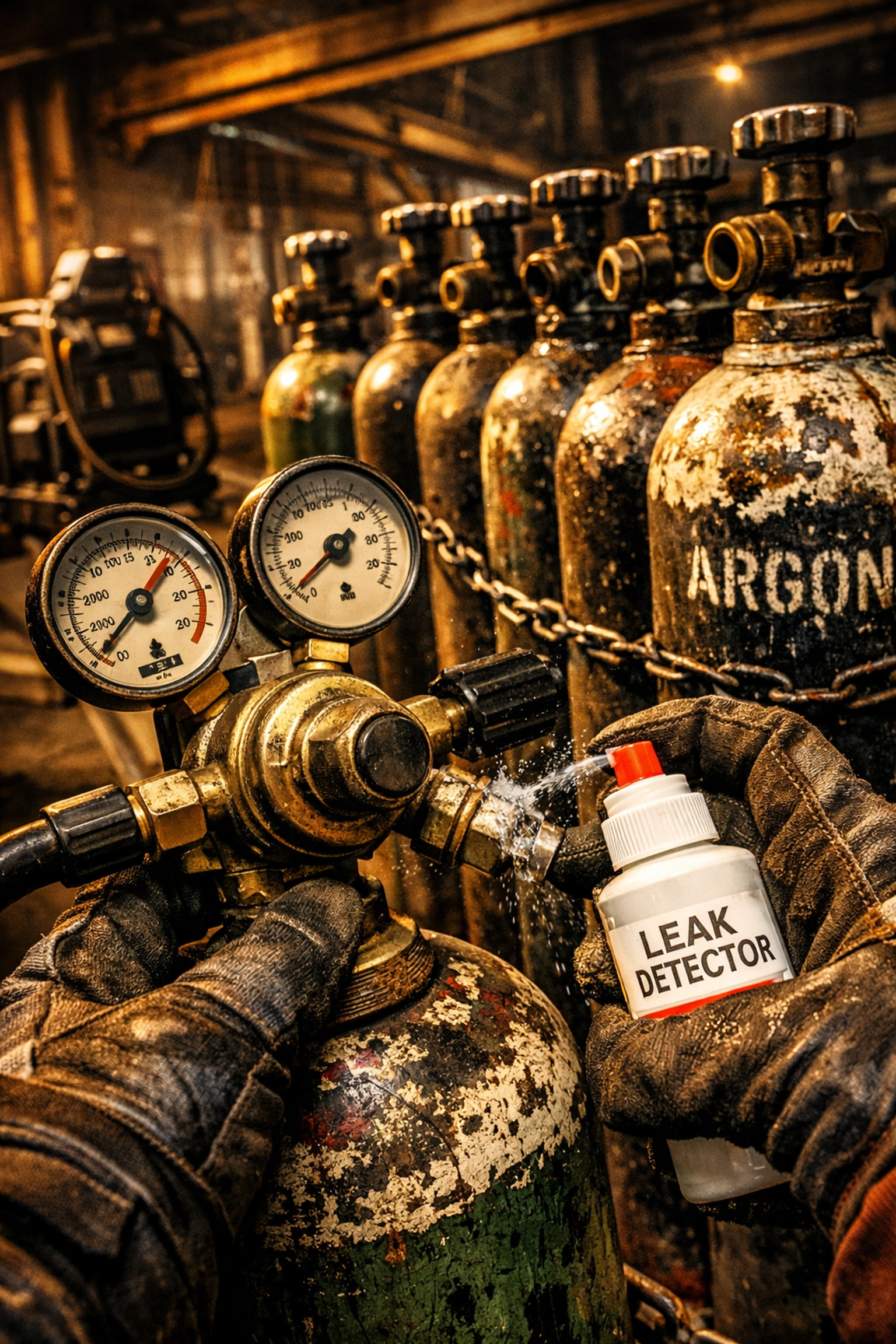 Inspecting OEM regulators for safe welding gas delivery and compliance in Fort Wayne.