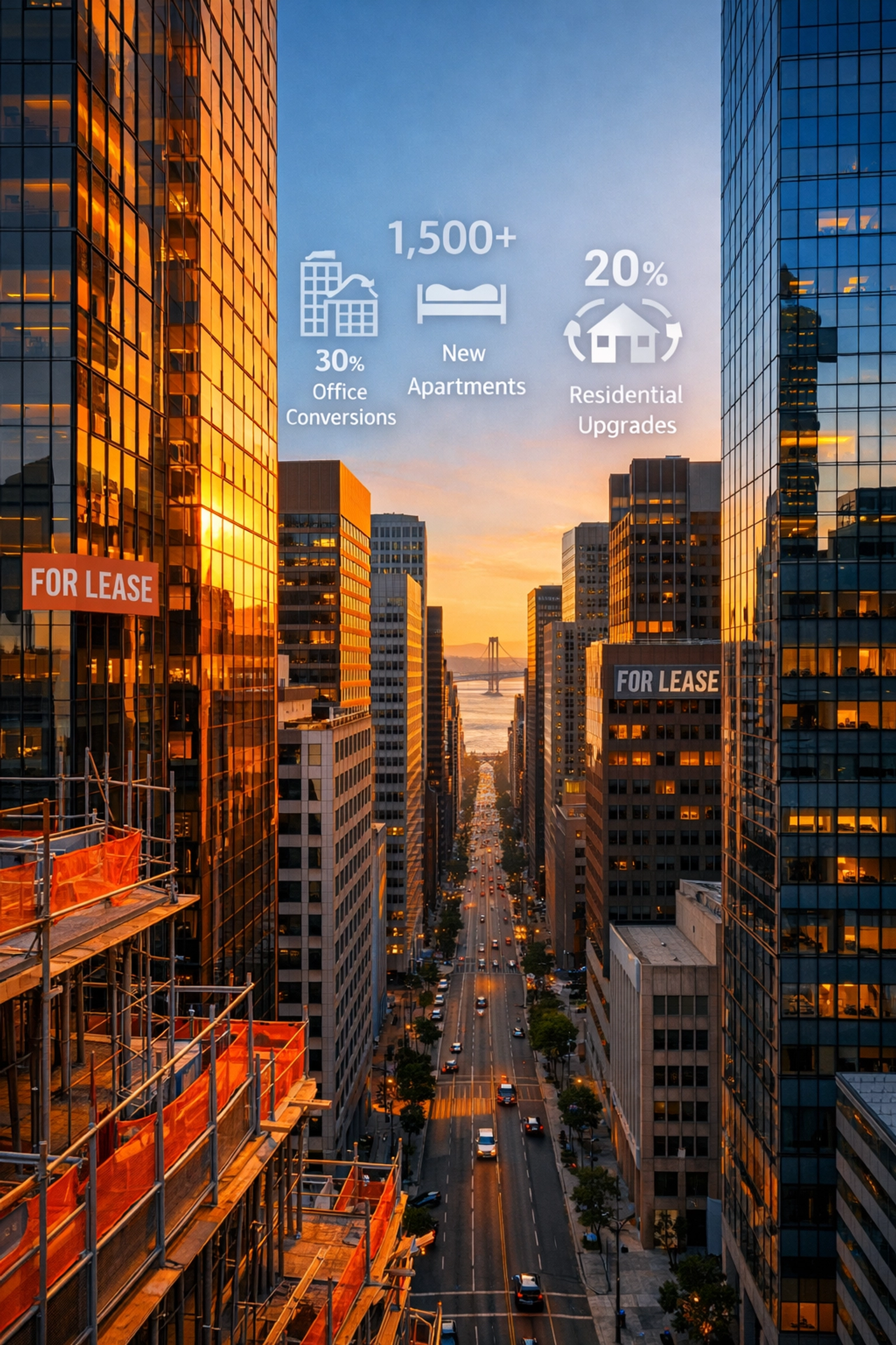 San Francisco Financial District office towers available for residential conversion under 30x30 initiative