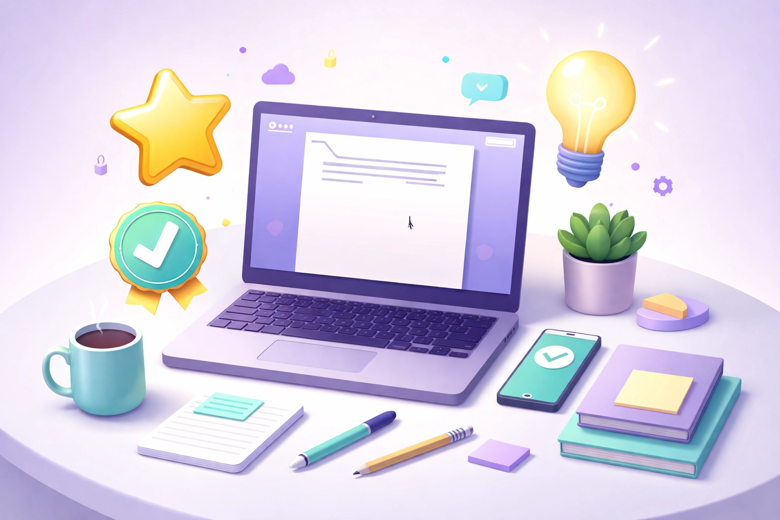 Laptop and icons showing quality content creation, emphasizing importance of helpful affiliate marketing content