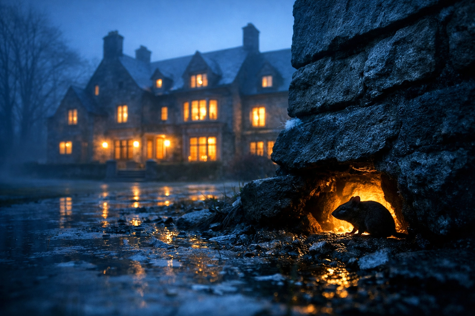 A rodent near a stone foundation illustrates the need for expert pest control in Westchester County NY homes.