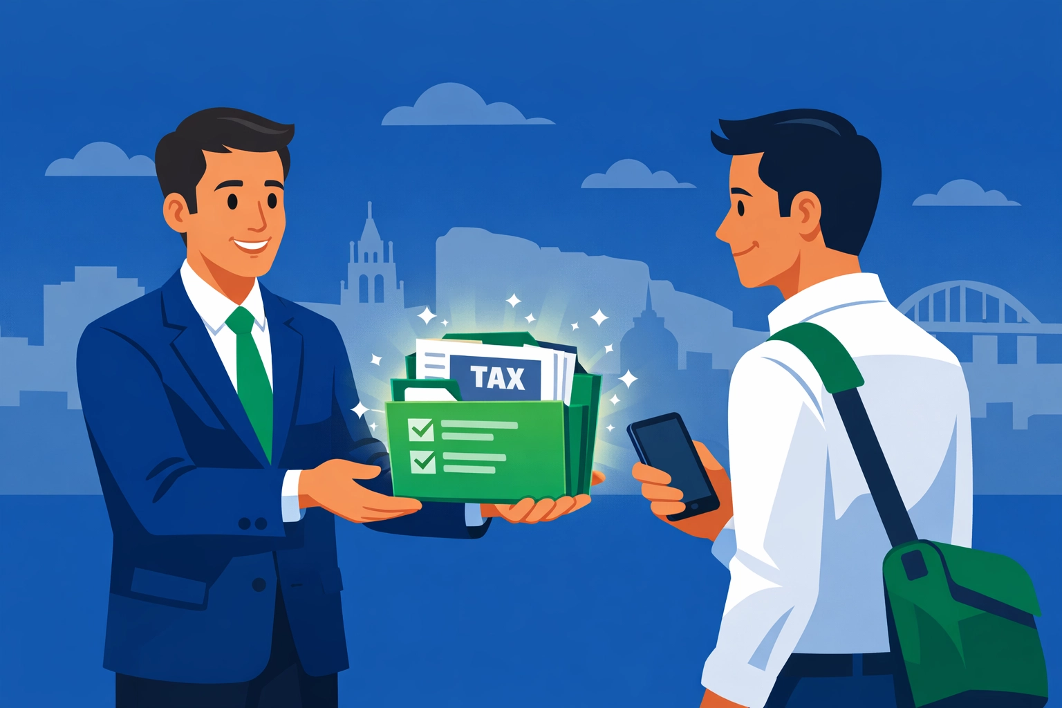 New Haven tax preparation expert providing concierge services to a professional client.