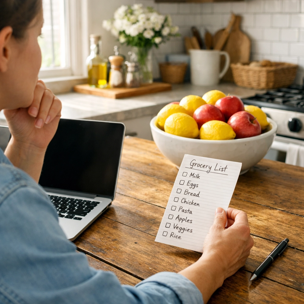 Family planning their household budget for emergency food assistance New Jersey programs.