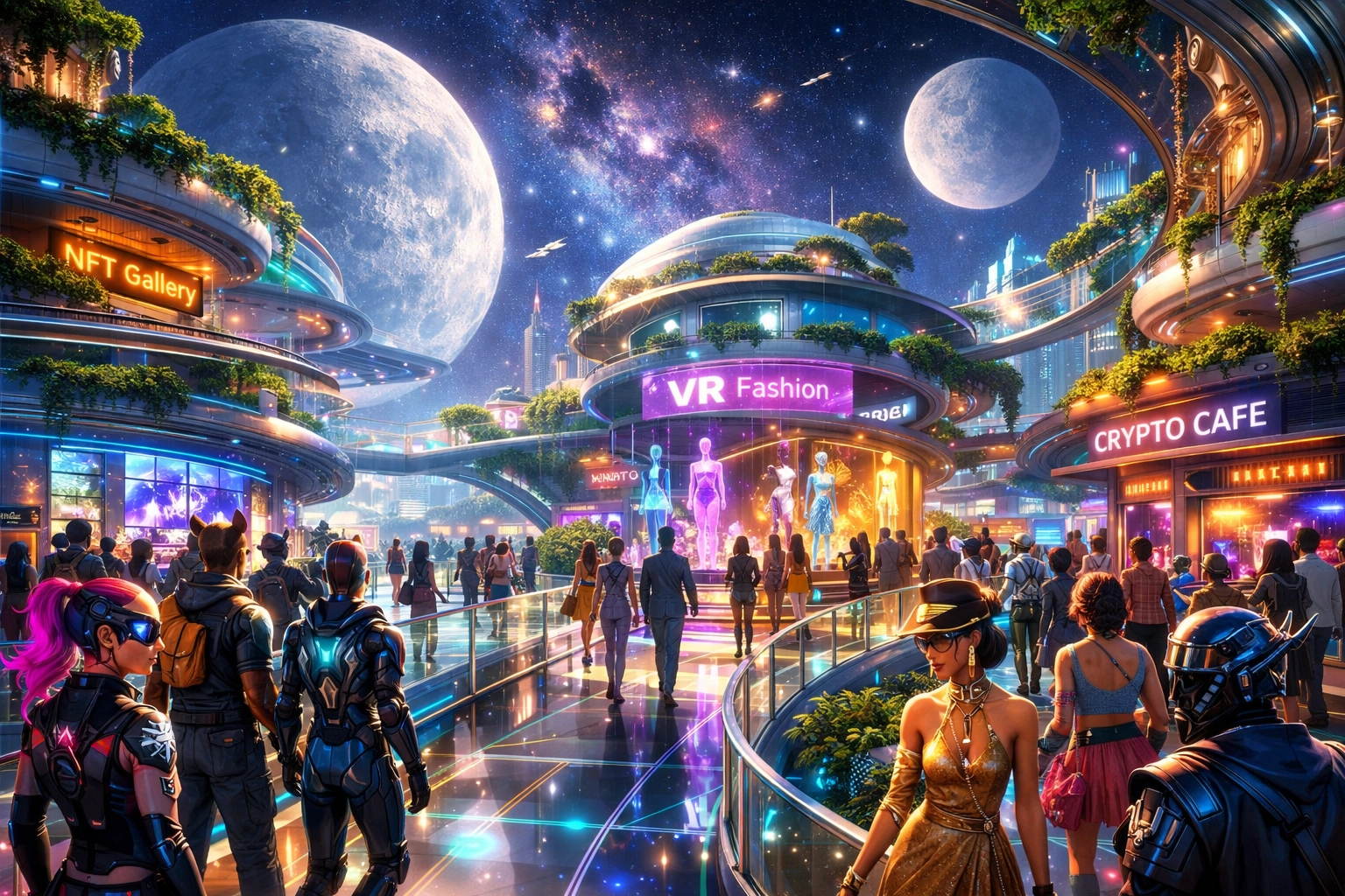 Global metaverse e-commerce hub powered by Larecoin's decentralized payment ecosystem.