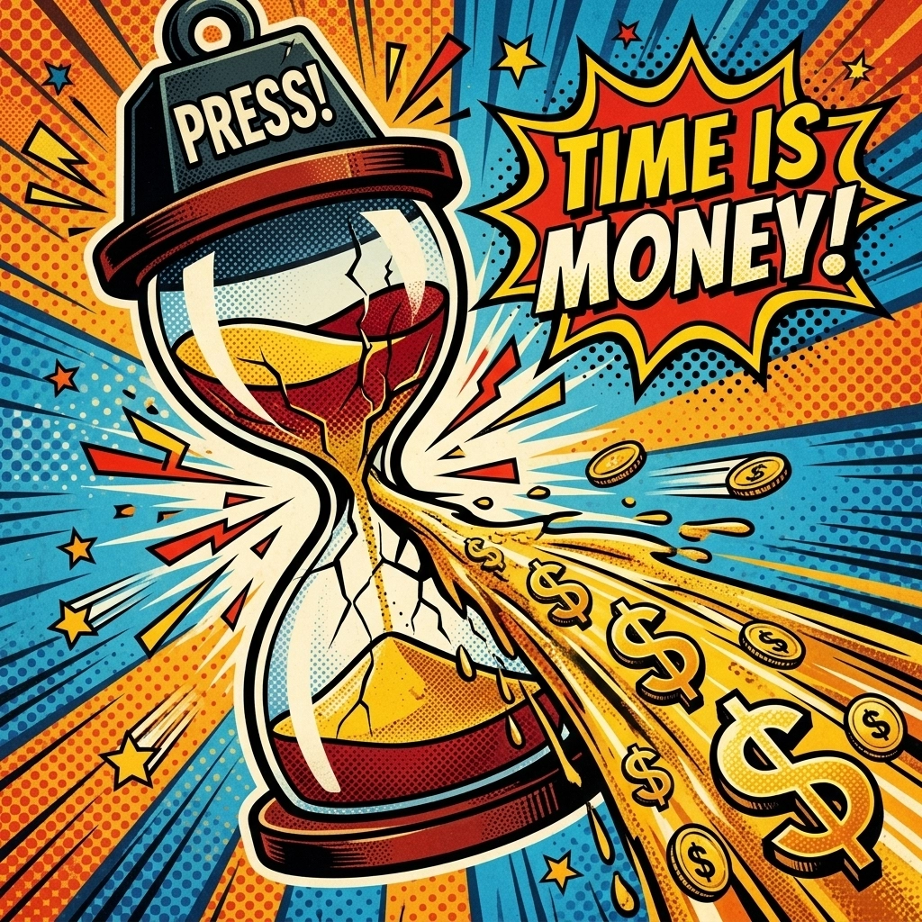 Time is money hourglass