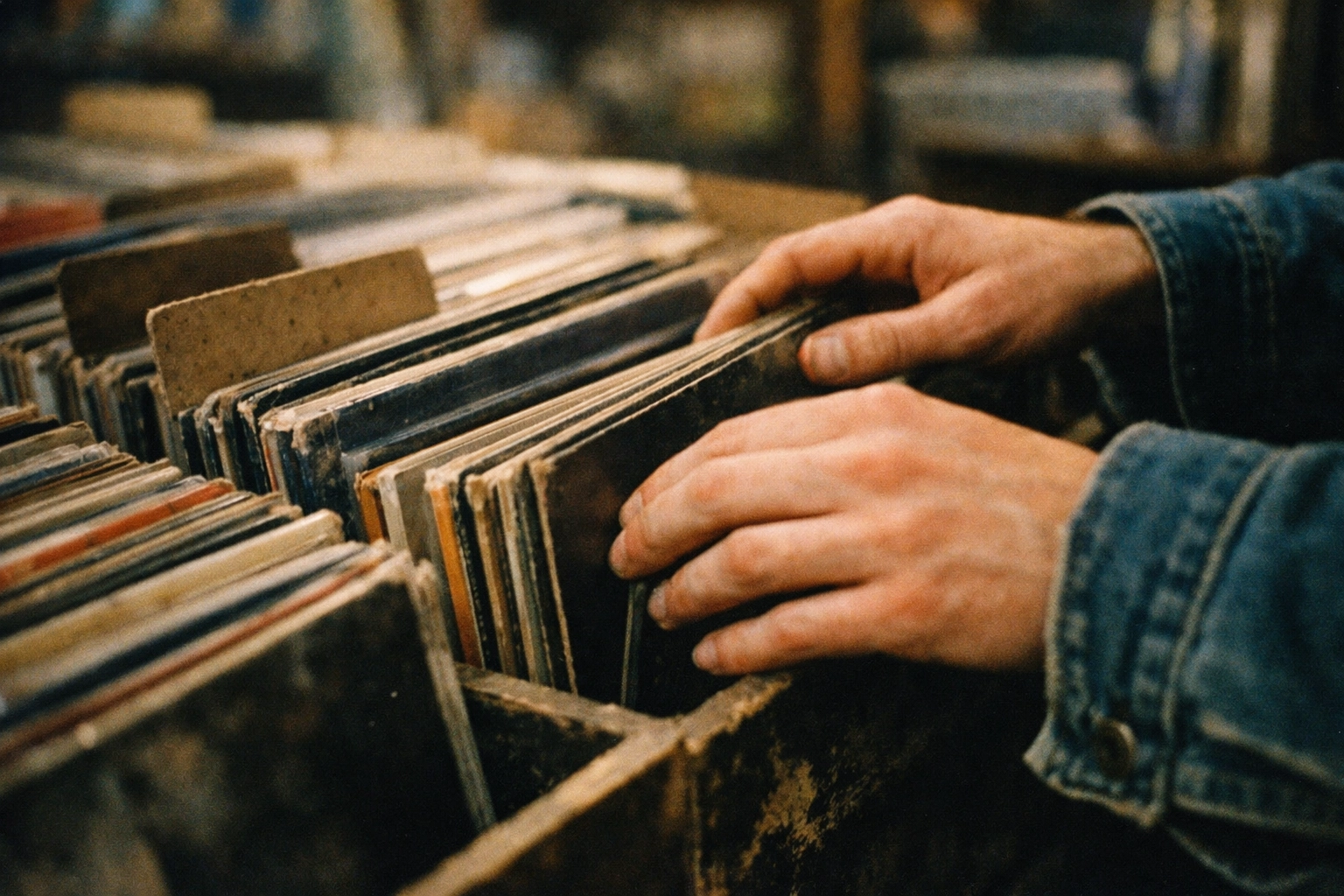 Customers browsing vinyl records at Nivessa