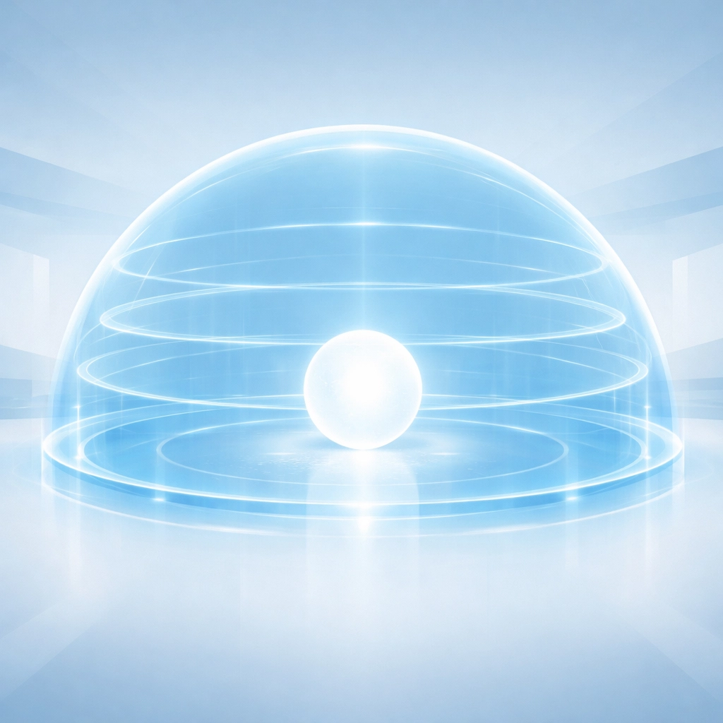 Secure data governance visualization showing protected central systems and encrypted API integration security.